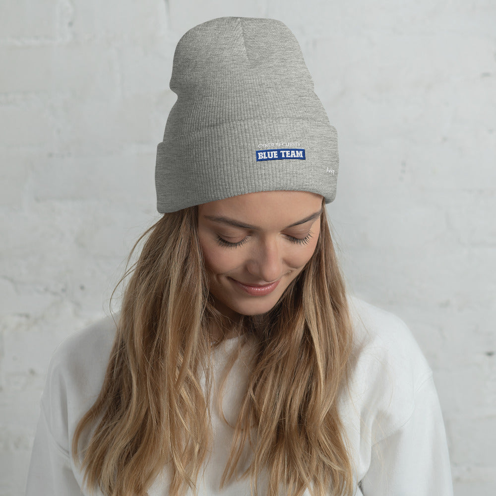 Cyber Security Blue Team V10 - Cuffed Beanie by DarkByteGear
