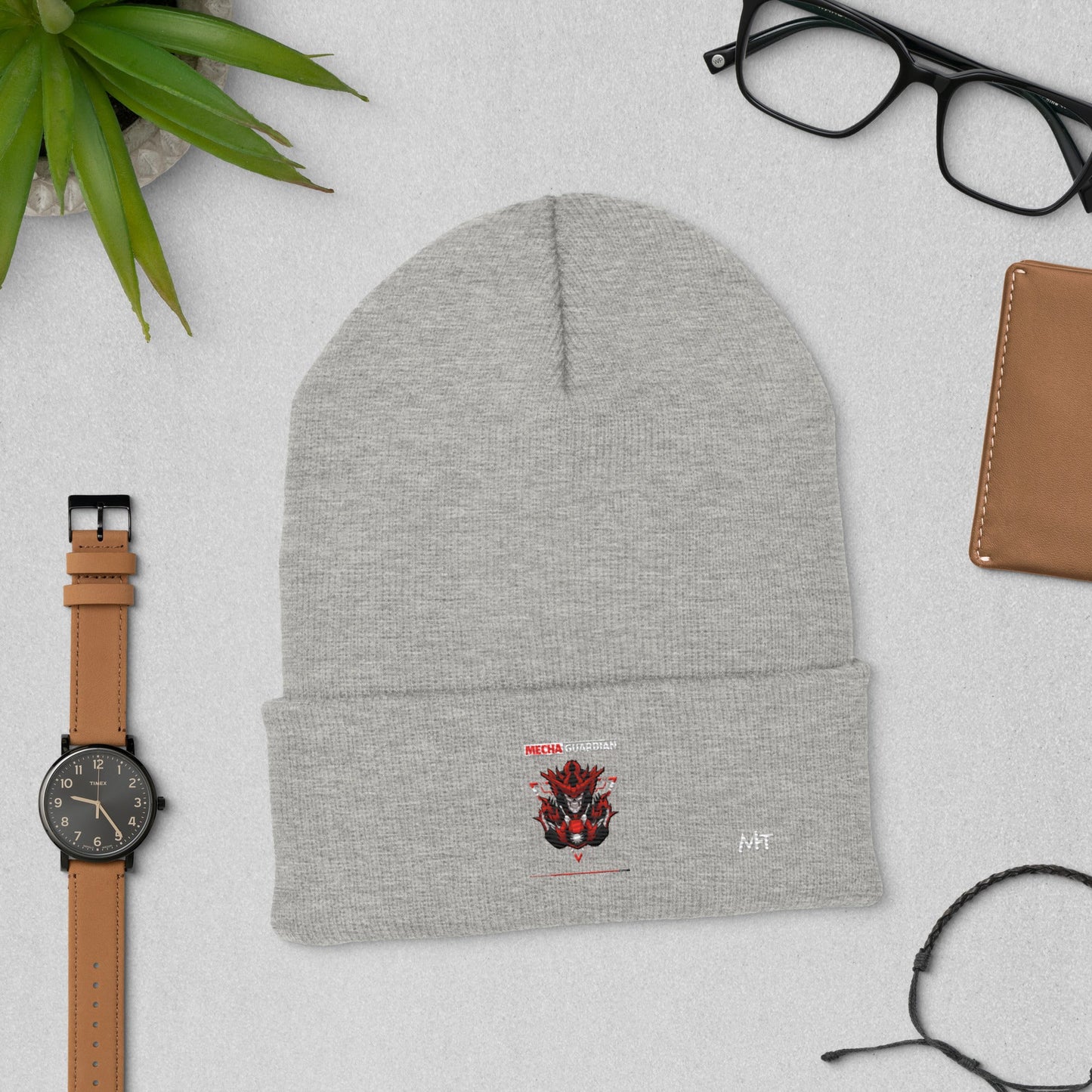 Red Mecha Guardian - Cuffed Beanie by DarkByteGear
