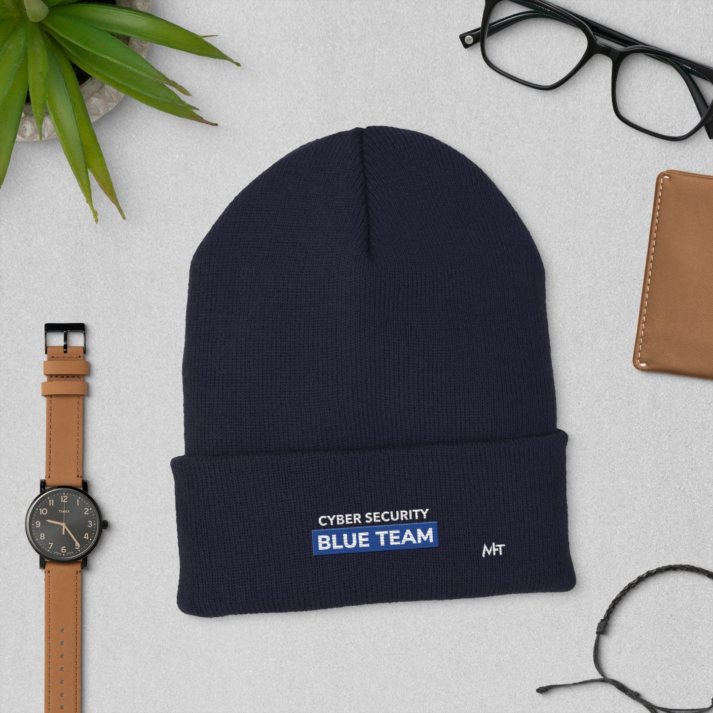 Cyber Security Blue Team V11 - Cuffed Beanie by DarkByteGear