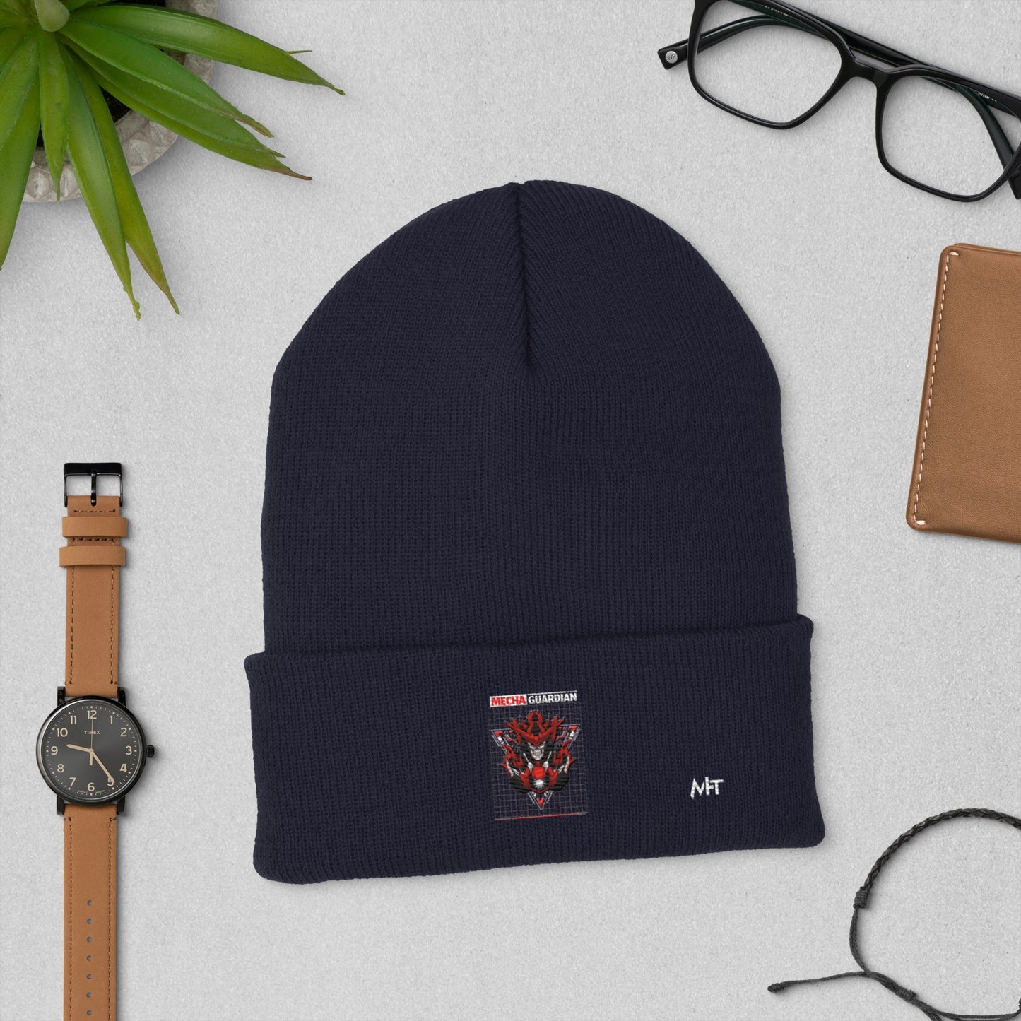 Red Mecha Guardian - Cuffed Beanie by DarkByteGear