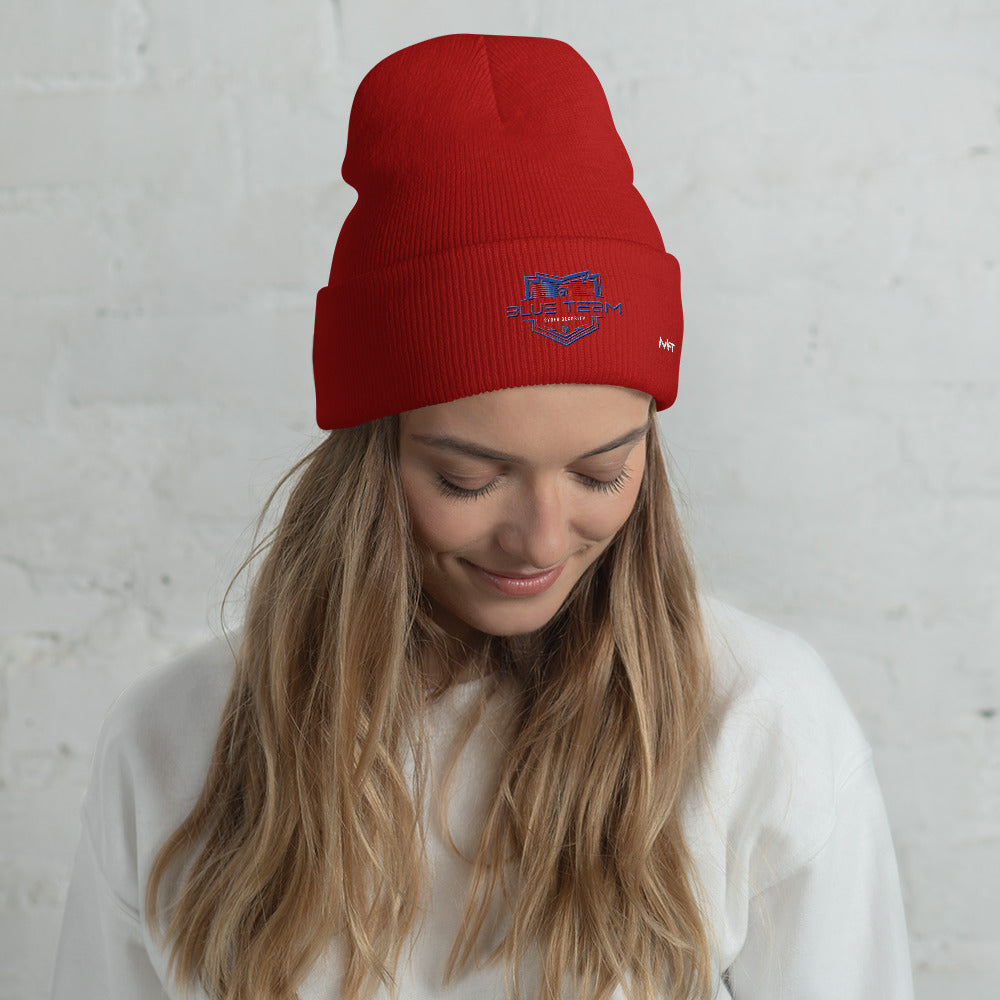 Cyber Security Blue Team V15 - Cuffed Beanie by DarkByteGear
