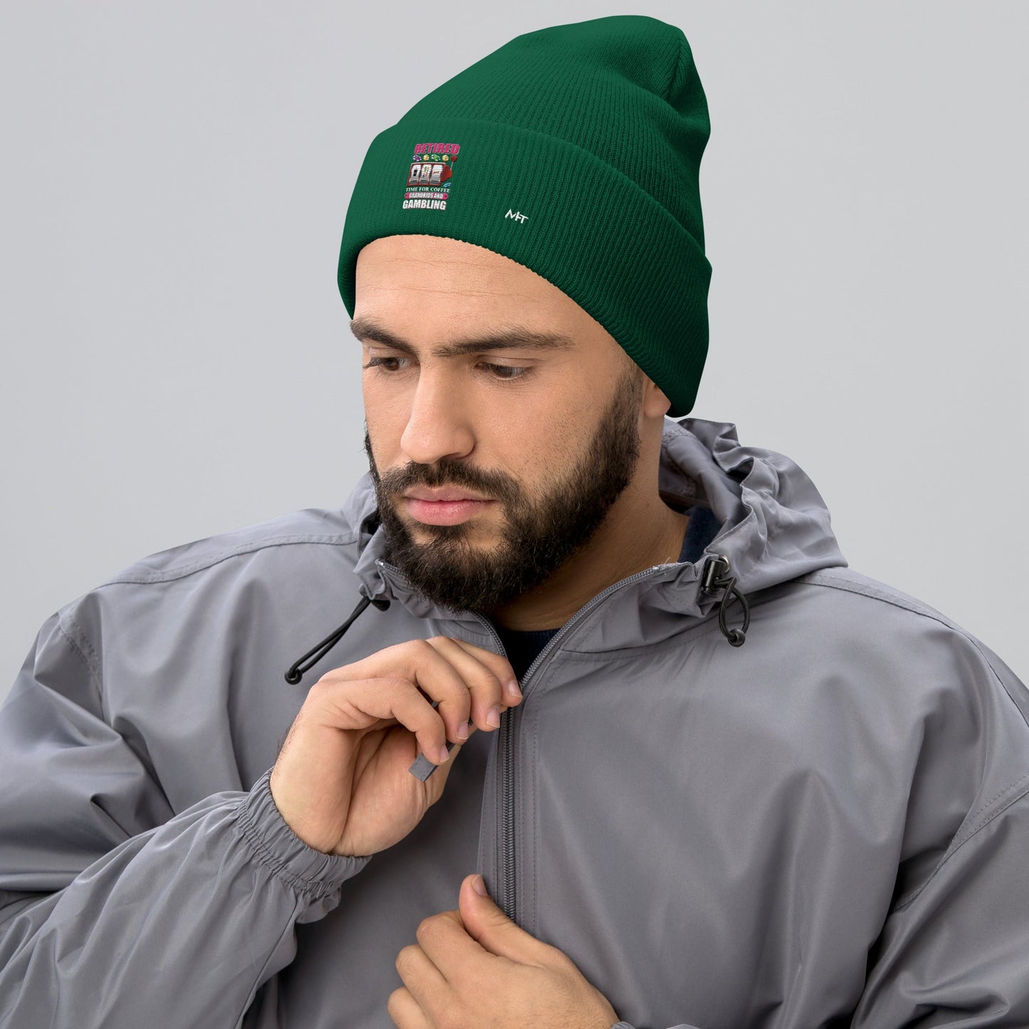 Retired: Time for Coffee, Grandkids and Gambling - Cuffed Beanie by DarkByteGear