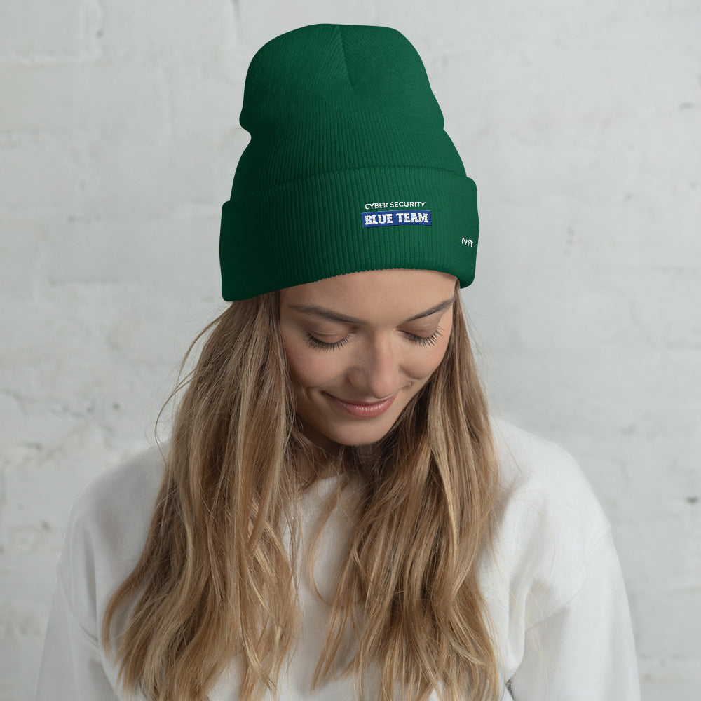 Cyber Security Blue Team V10 - Cuffed Beanie by DarkByteGear