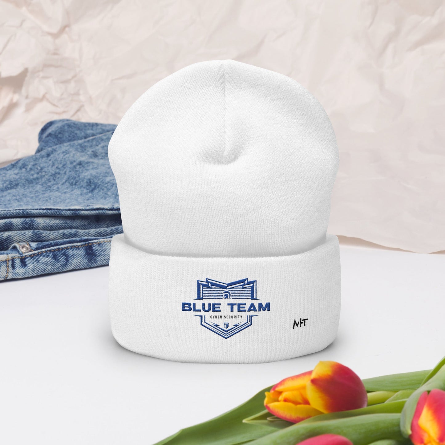 Cyber Security Blue Team V14 - Cuffed Beanie by DarkByteGear