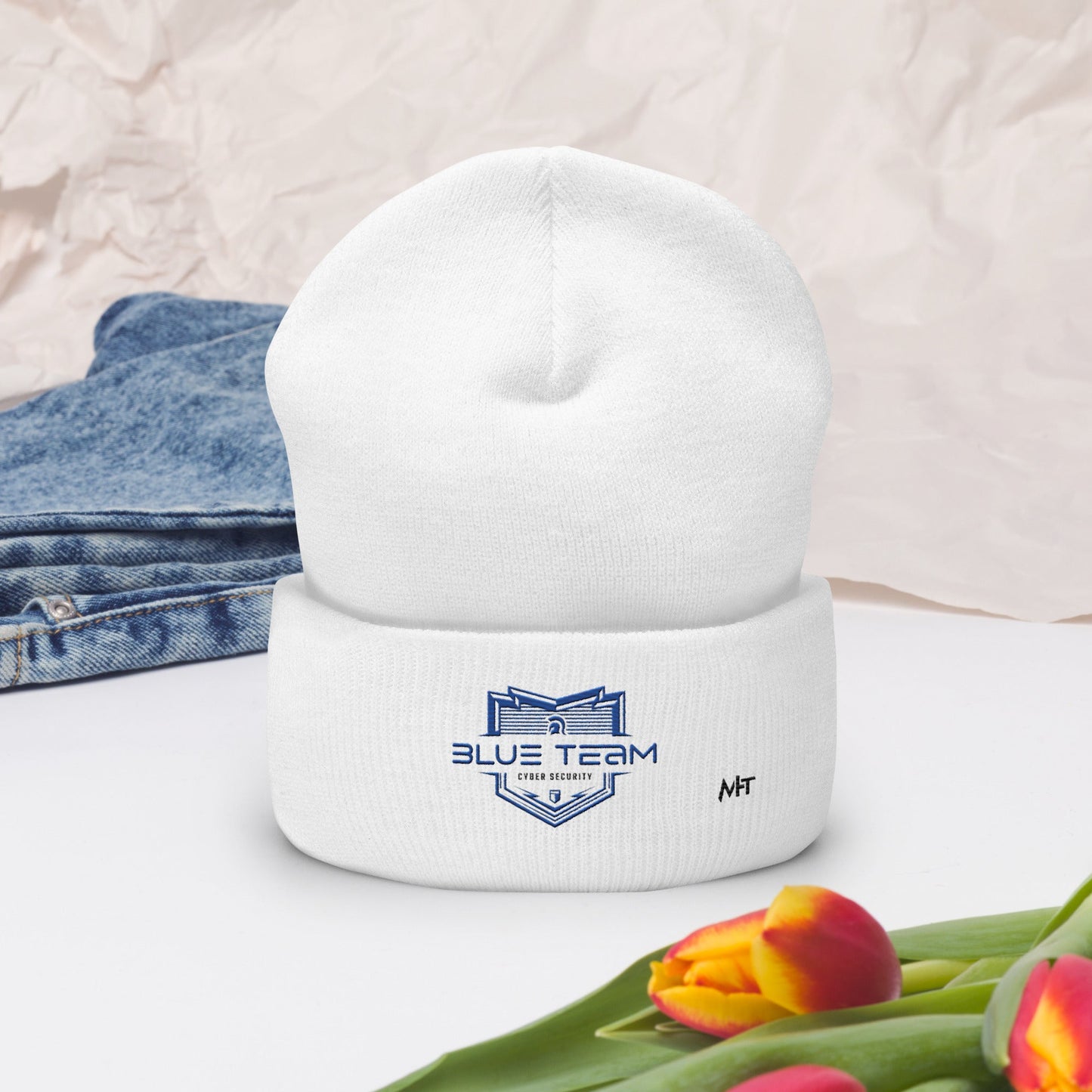 Cyber Security Blue Team V15 - Cuffed Beanie by DarkByteGear