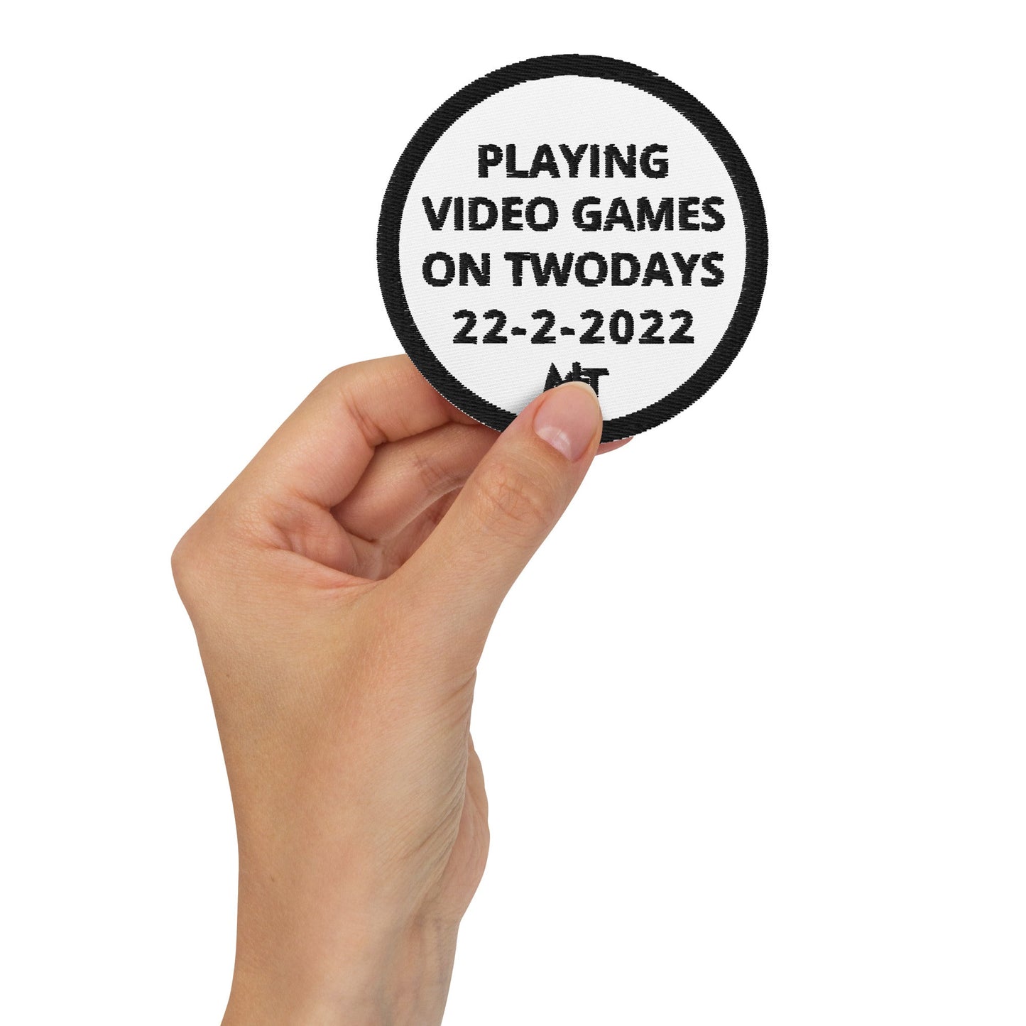 Playing Videogames on Twosday - Embroidered patches by DarkByteGear