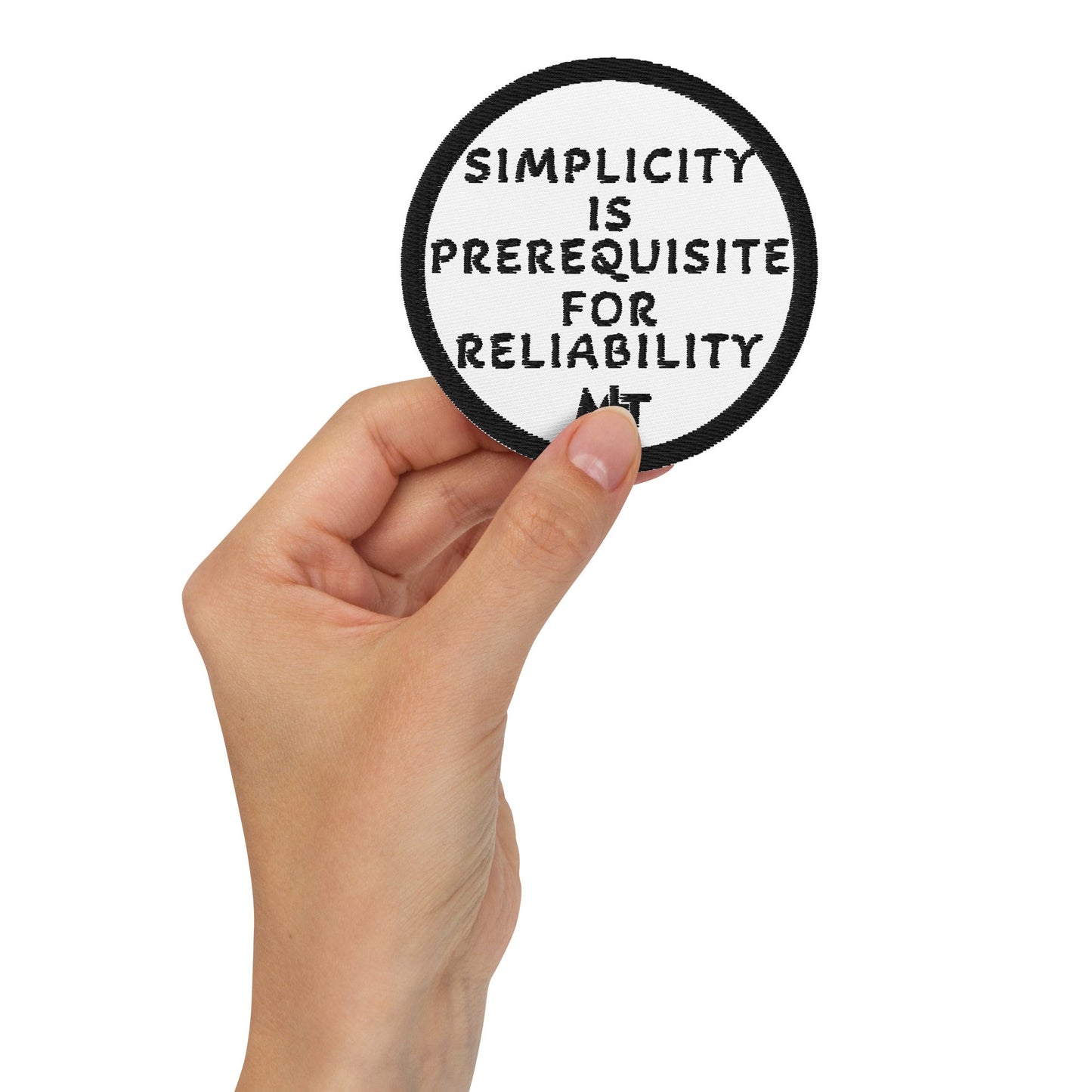 Simplicity is the prerequisite for reliability - Embroidered patches by DarkByteGear