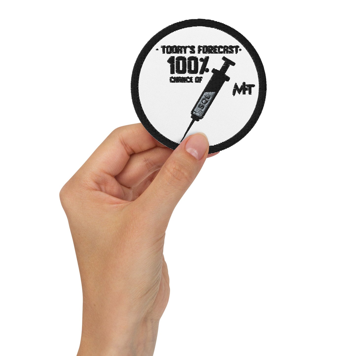 Today's forecast 100% chance of SQL injection - Embroidered patches by DarkByteGear