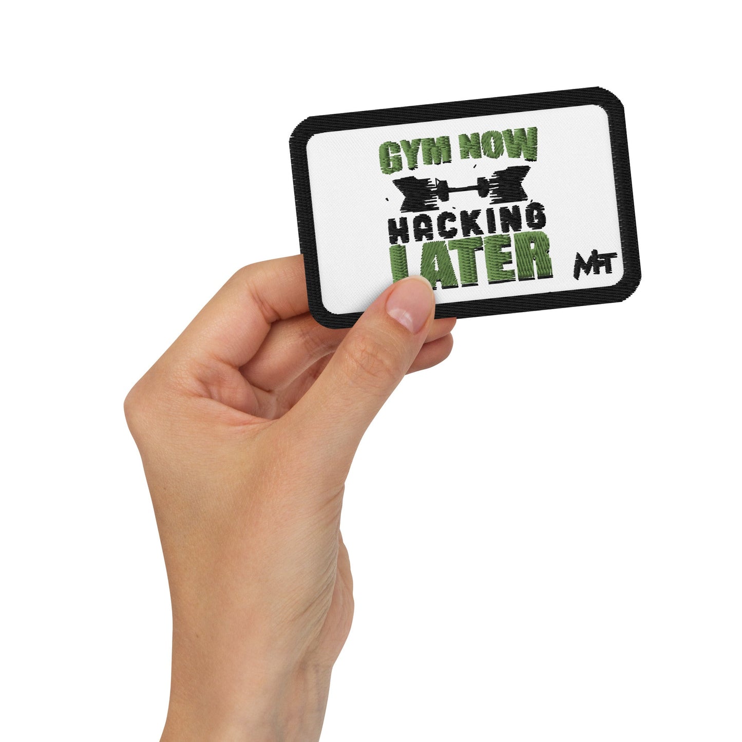 Gym now, hacking later - Embroidered patches by DarkByteGear