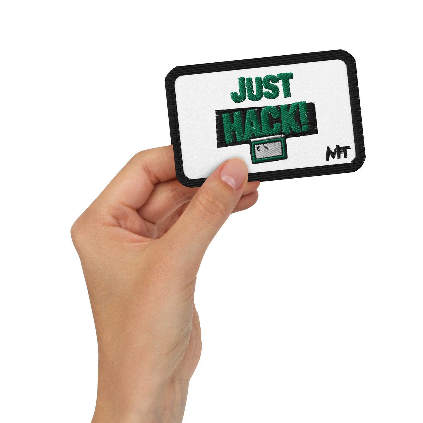 Just Hack (Green text) - Embroidered patches by DarkByteGear