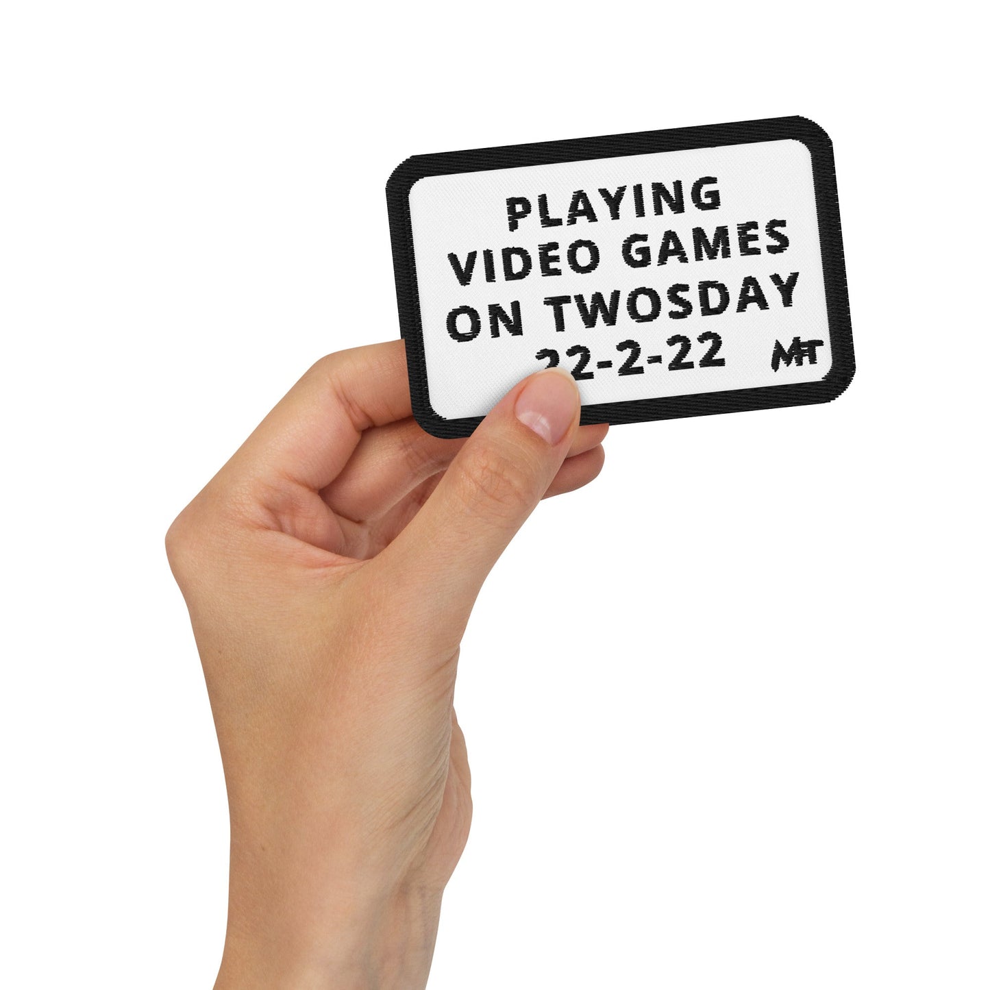 Playing Videogames on Twosday - Embroidered patches by DarkByteGear