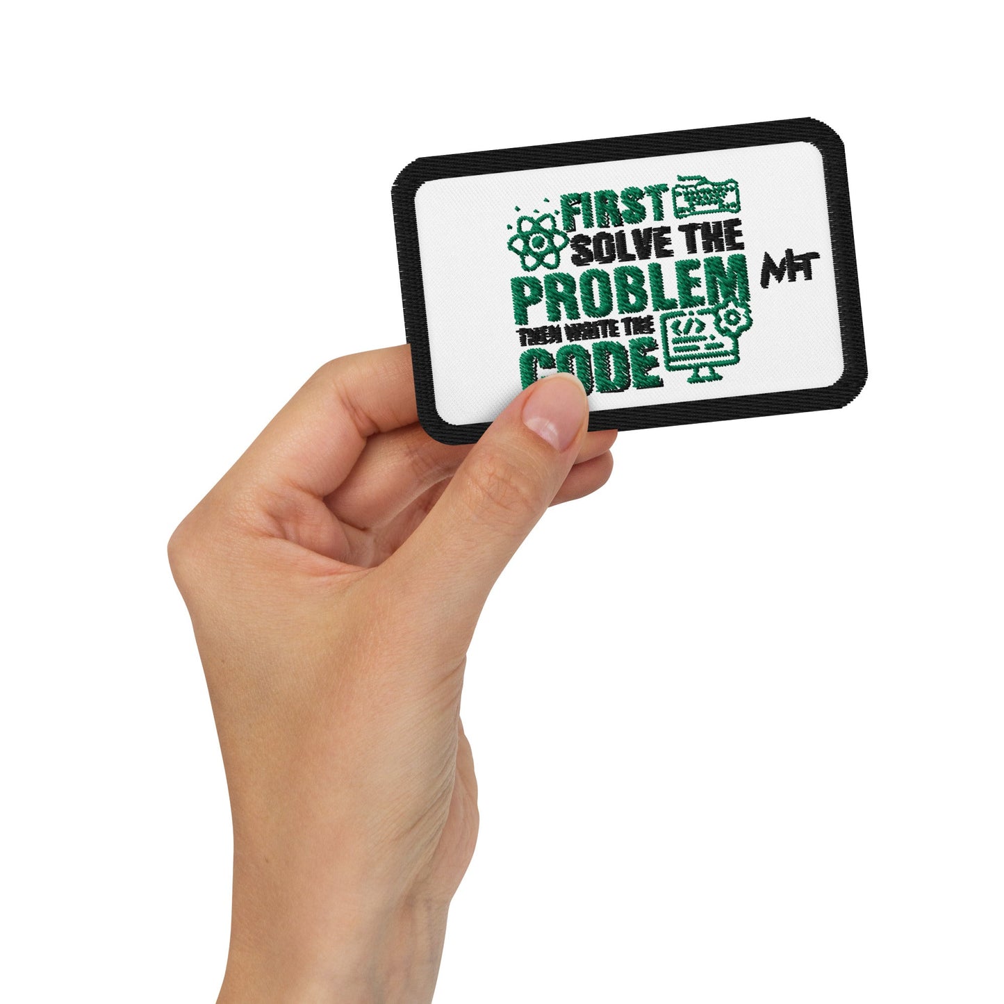 First, Solve the problem; then, Write the code V1 - Embroidered patches by DarkByteGear