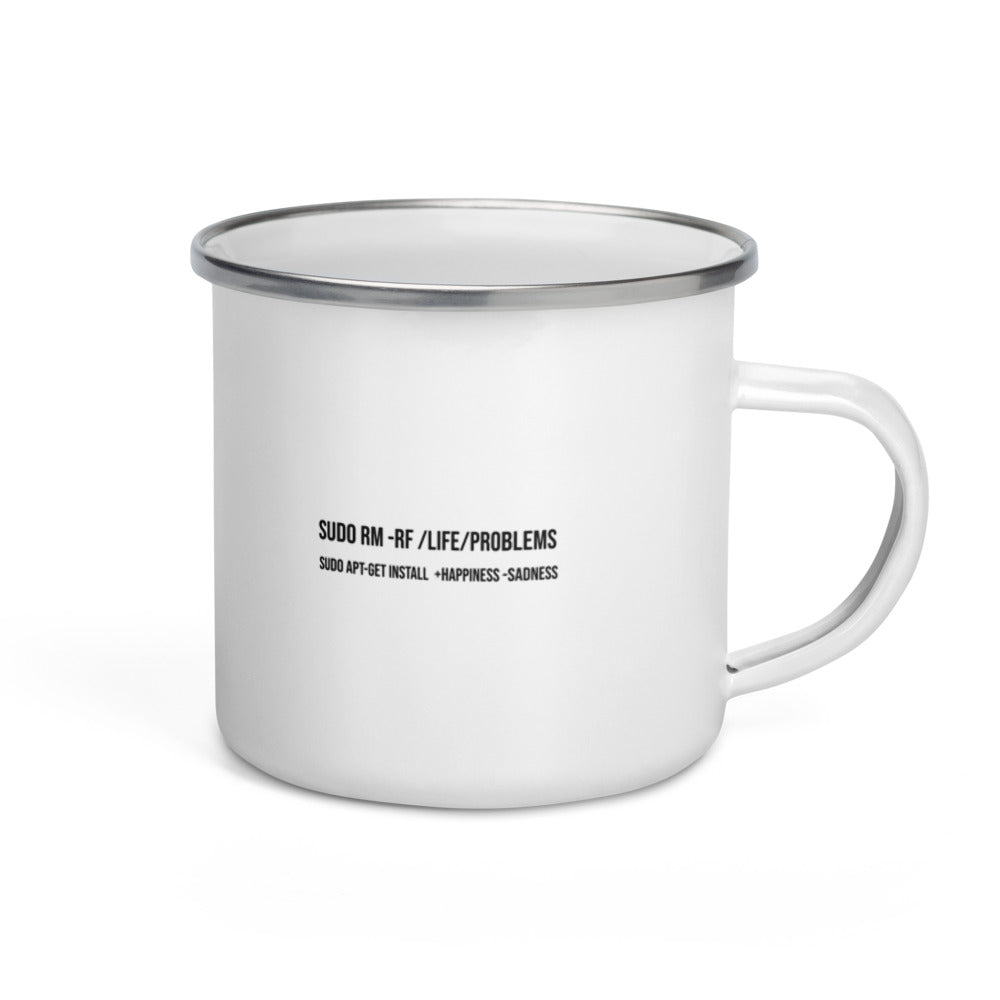 sudo rm -rf lifeproblems - Enamel Mug by DarkByteGear