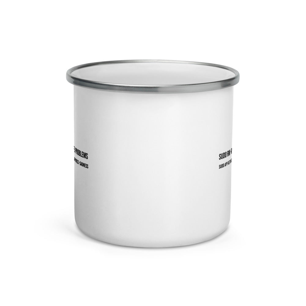 sudo rm -rf lifeproblems - Enamel Mug by DarkByteGear