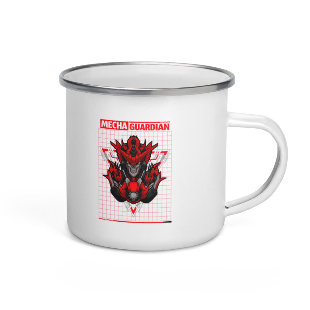 Red Mecha Guardian - Enamel Mug by DarkByteGear