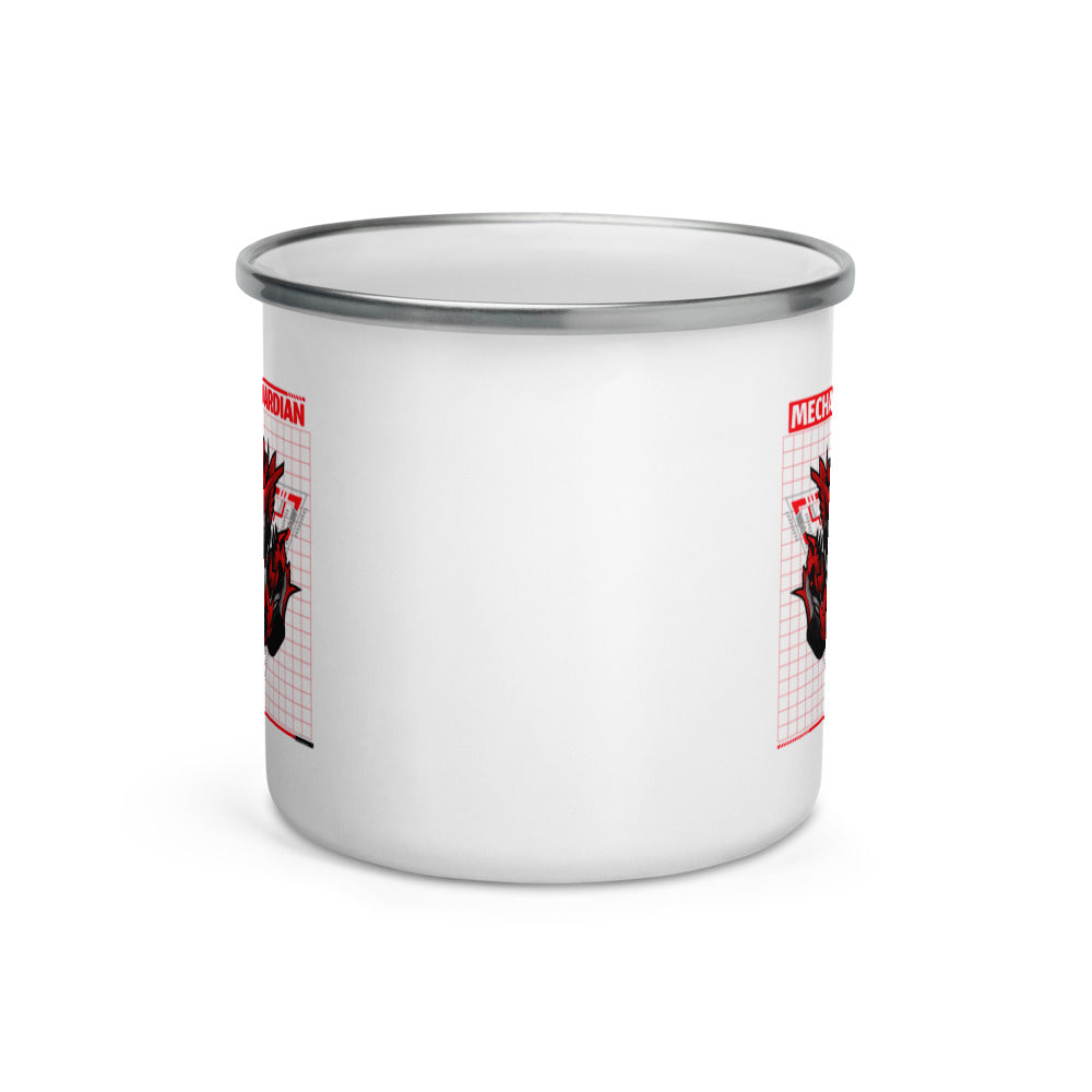 Red Mecha Guardian - Enamel Mug by DarkByteGear