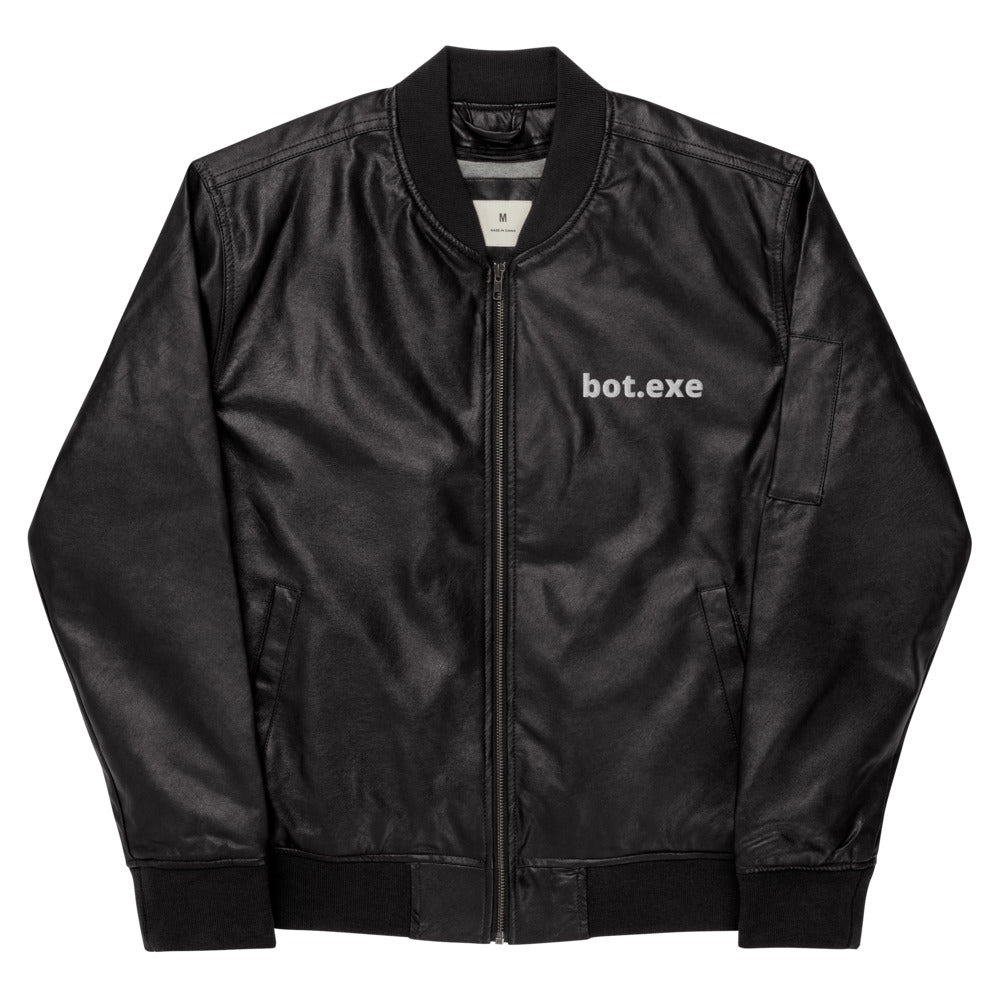 bot.exe - Leather Bomber Jacket by DarkByteGear
