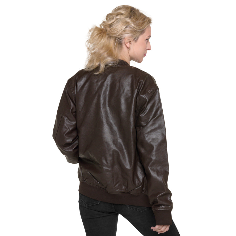 Cybersecurity Blue Team v4 - Leather Bomber Jacket by DarkByteGear