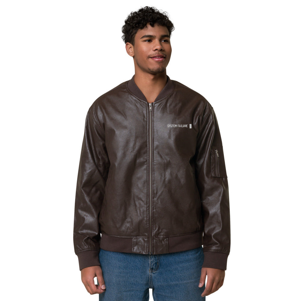 System failure - Leather Bomber Jacket by DarkByteGear