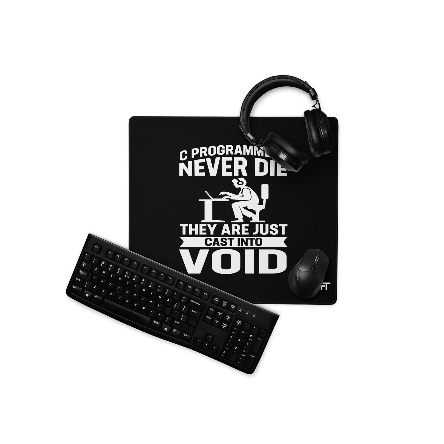 Programmers Never Die They Are Just Cast Into Void Desk Mat by DarkByteGear