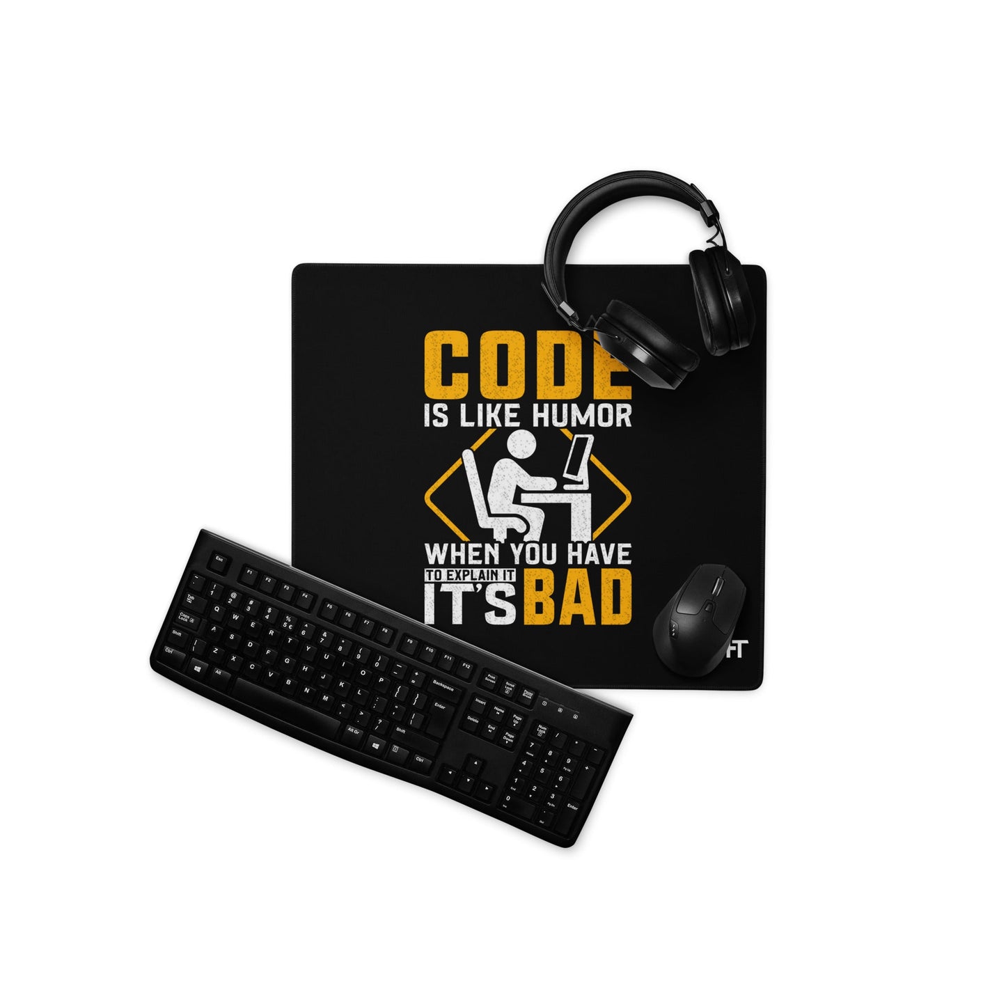 Code is like Humor - Desk Mat by DarkByteGear