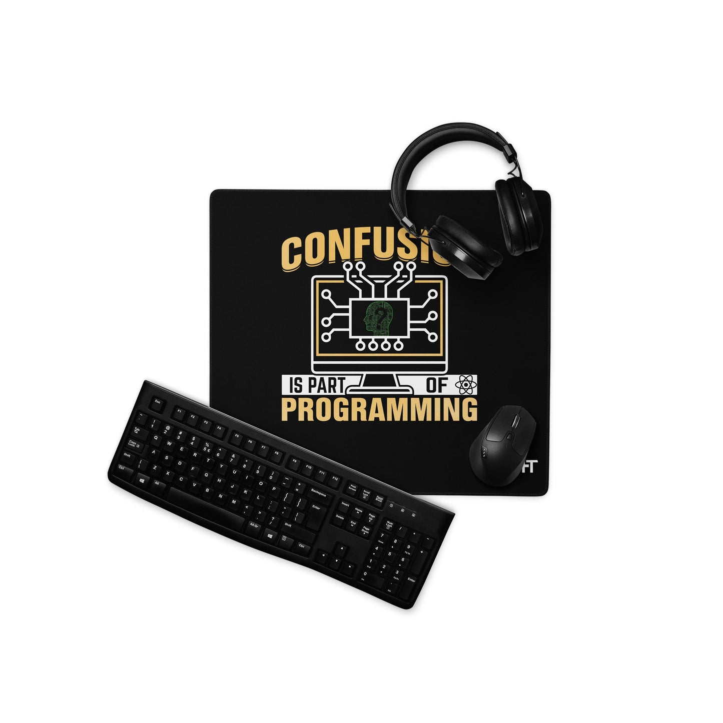 Confusion is Part of Programming Desk Mat by DarkByteGear