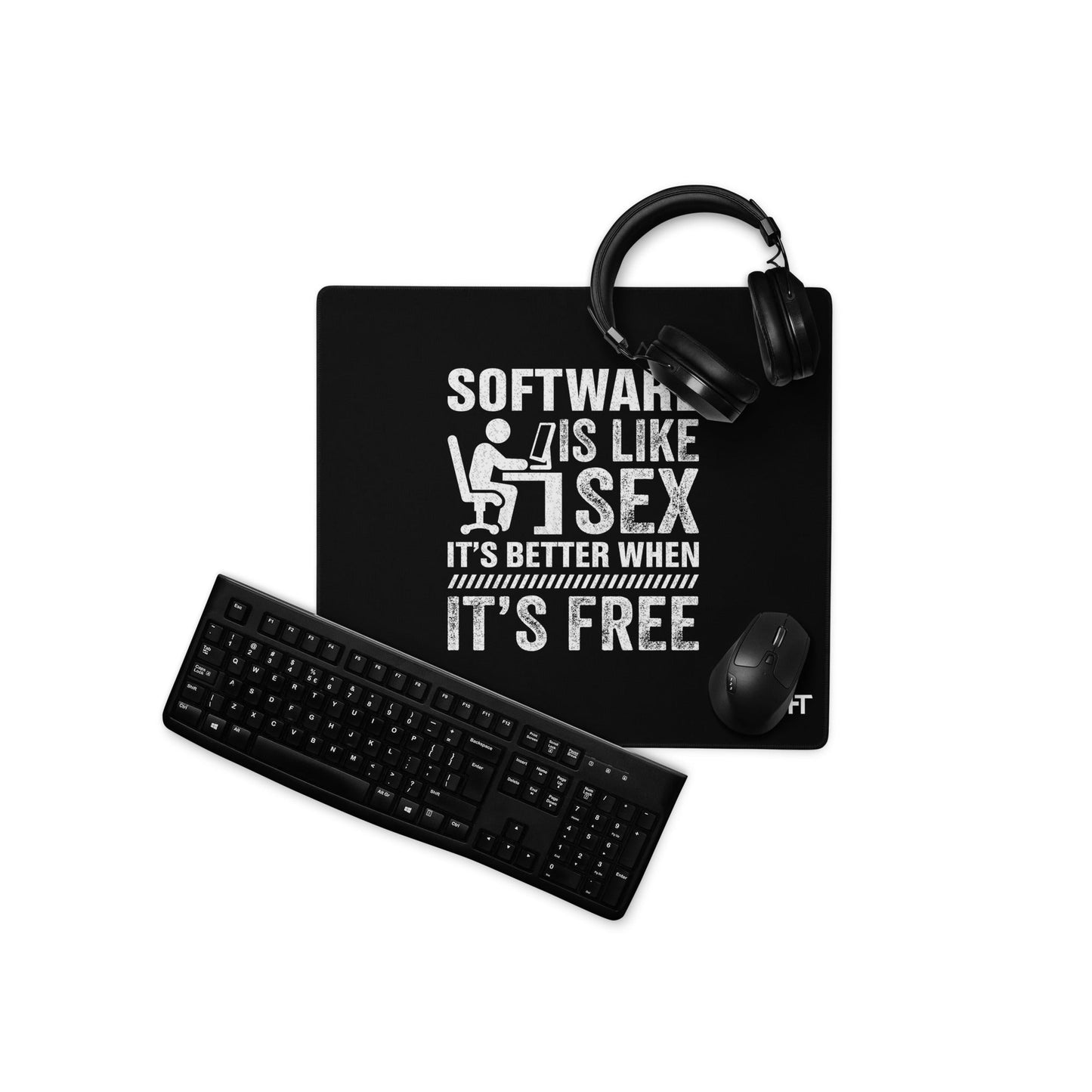 Software is Like Sex - Desk Mat by DarkByteGear