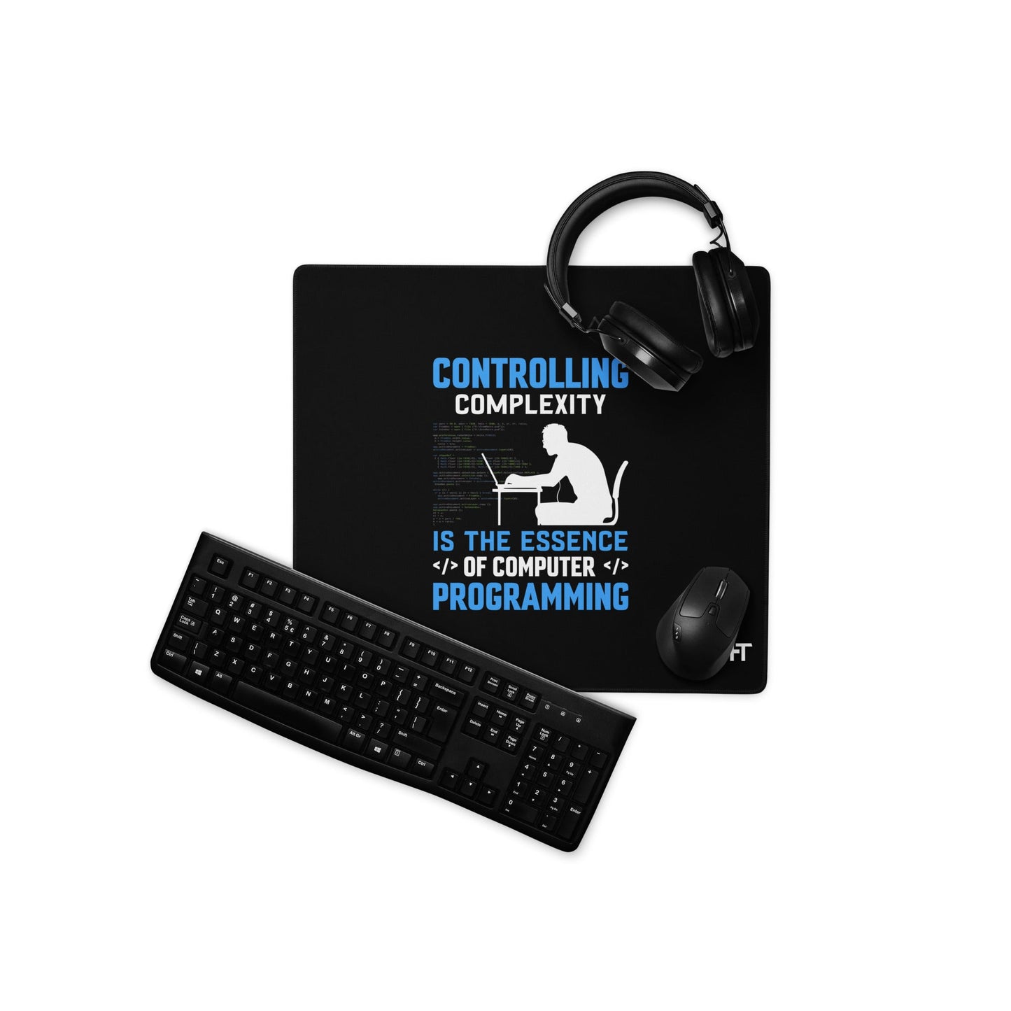 Controlling Complexity is the Essence of Computer Programming Desk Mat by DarkByteGear