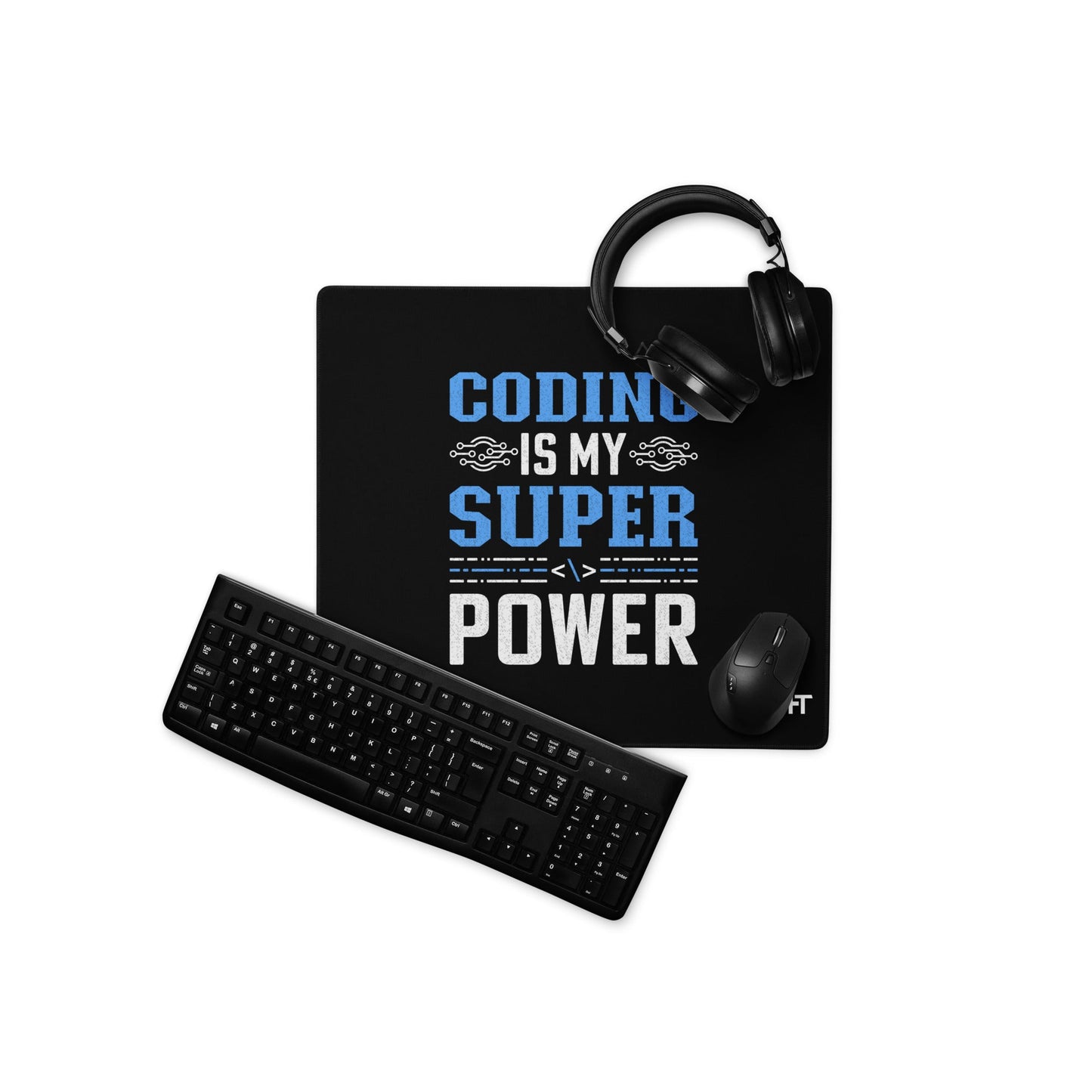 Coding is My Super Power Desk Mat by DarkByteGear