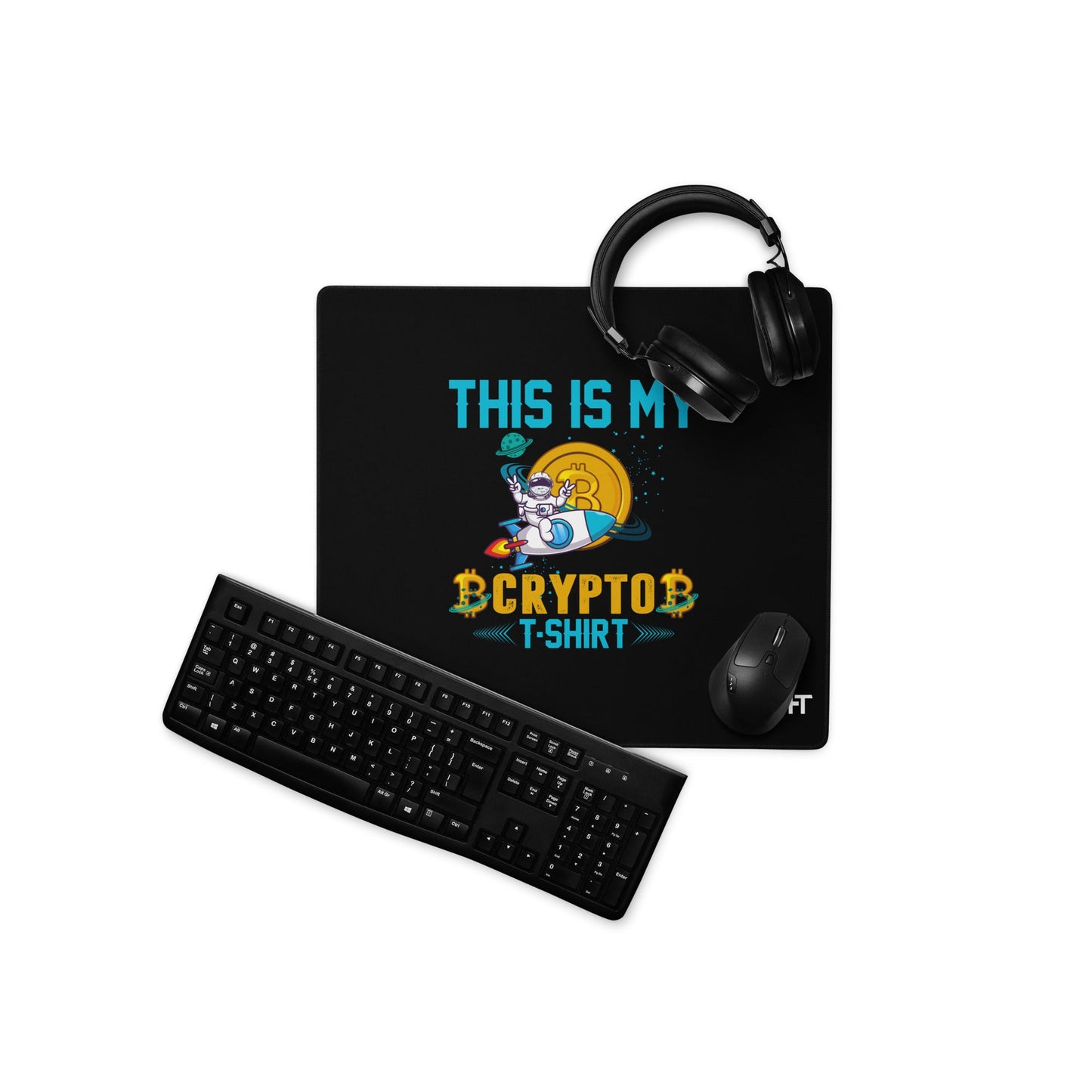 This is my Crypto T-shirt with Turtle Ninja and Missile - Desk Mat by DarkByteGear