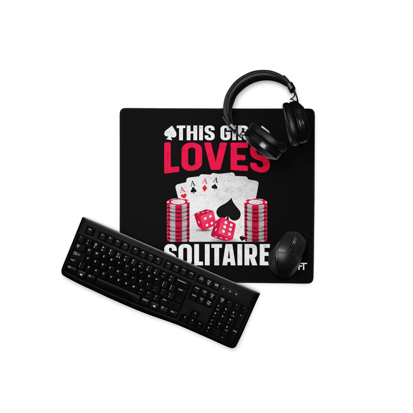 This Girl Loves Solitaire - Desk Mat by DarkByteGear