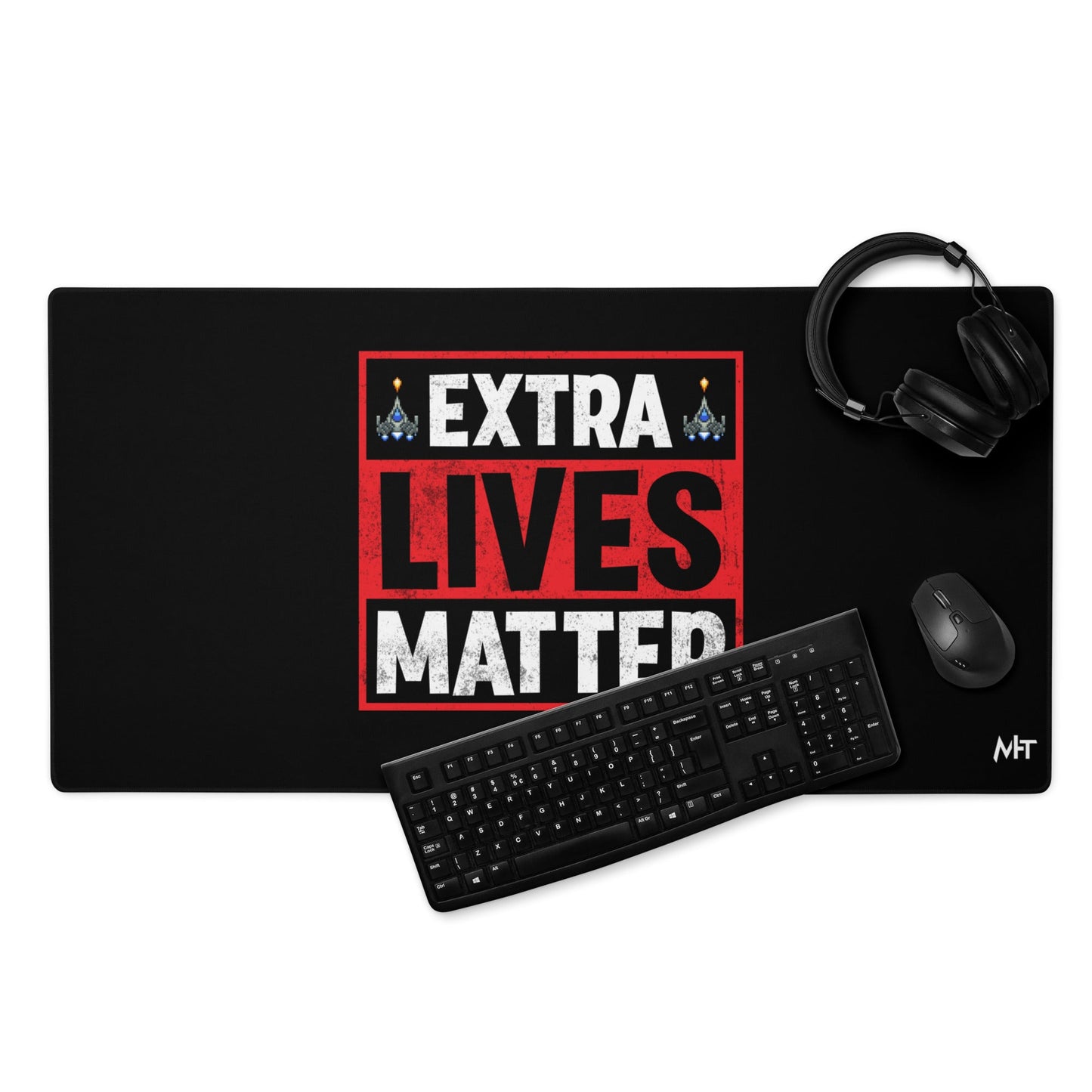 Extra Lives Matter Desk Mat by DarkByteGear