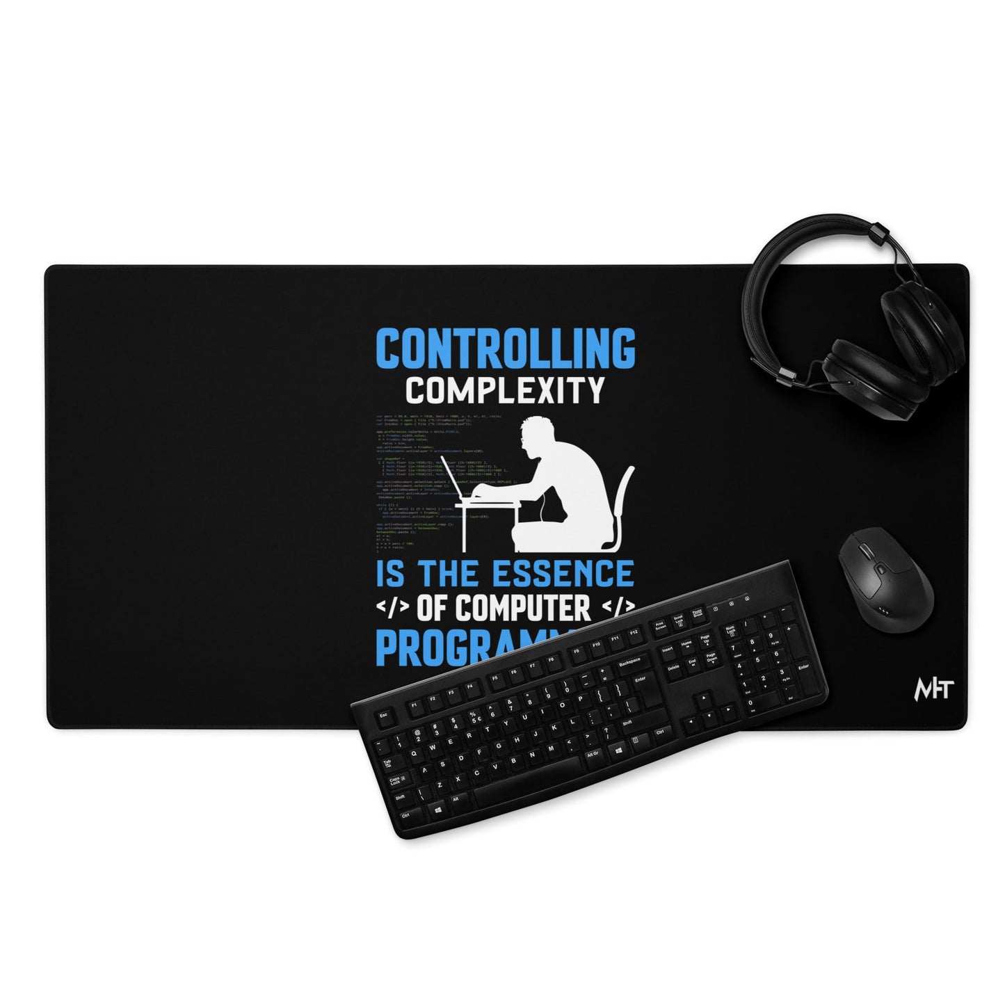 Controlling Complexity is the Essence of Computer Programming Desk Mat by DarkByteGear