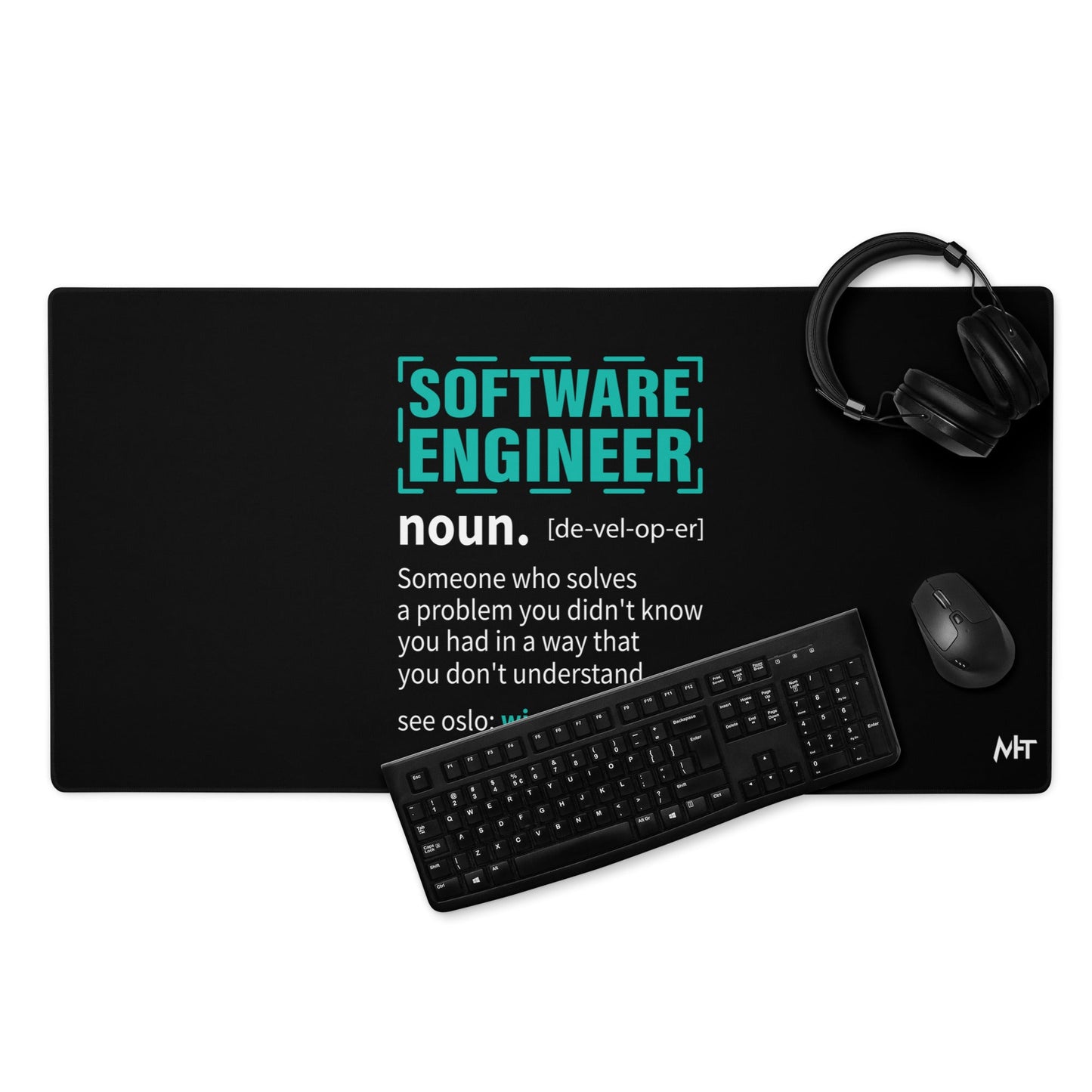 Software Engineer Def : Blue Desk Mat by DarkByteGear