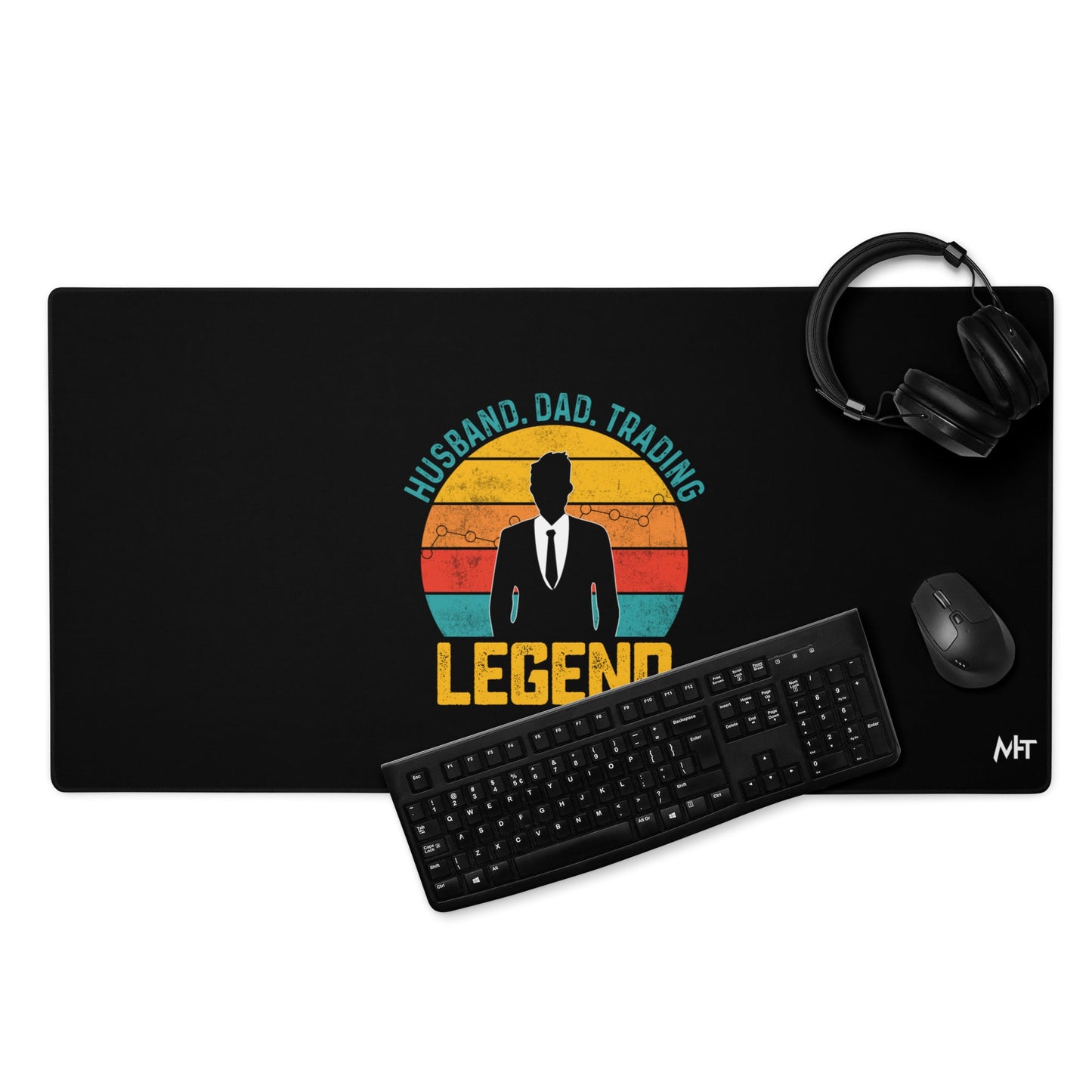 Husband.Dad.Trading Legend - Desk Mat by DarkByteGear