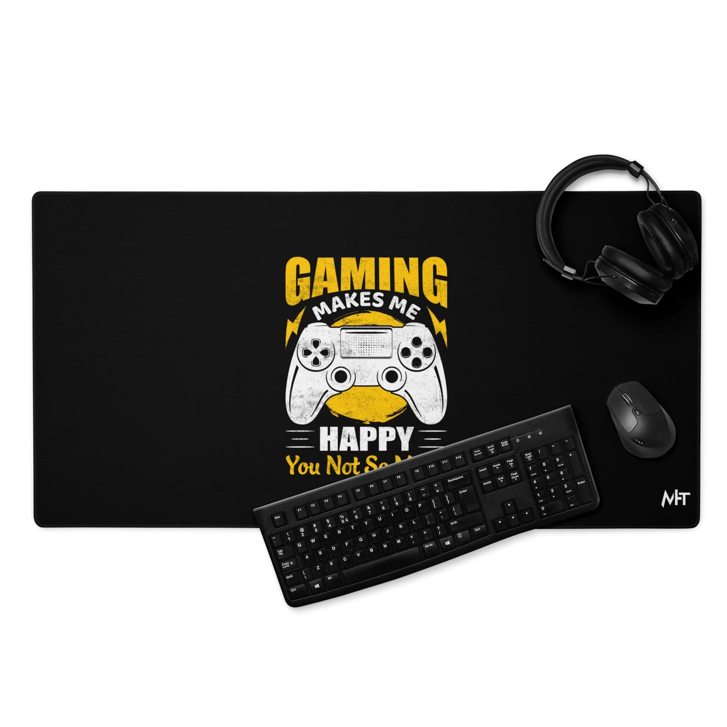 Gaming Makes me Happy (MAHFUZ) - Desk Mat by DarkByteGear