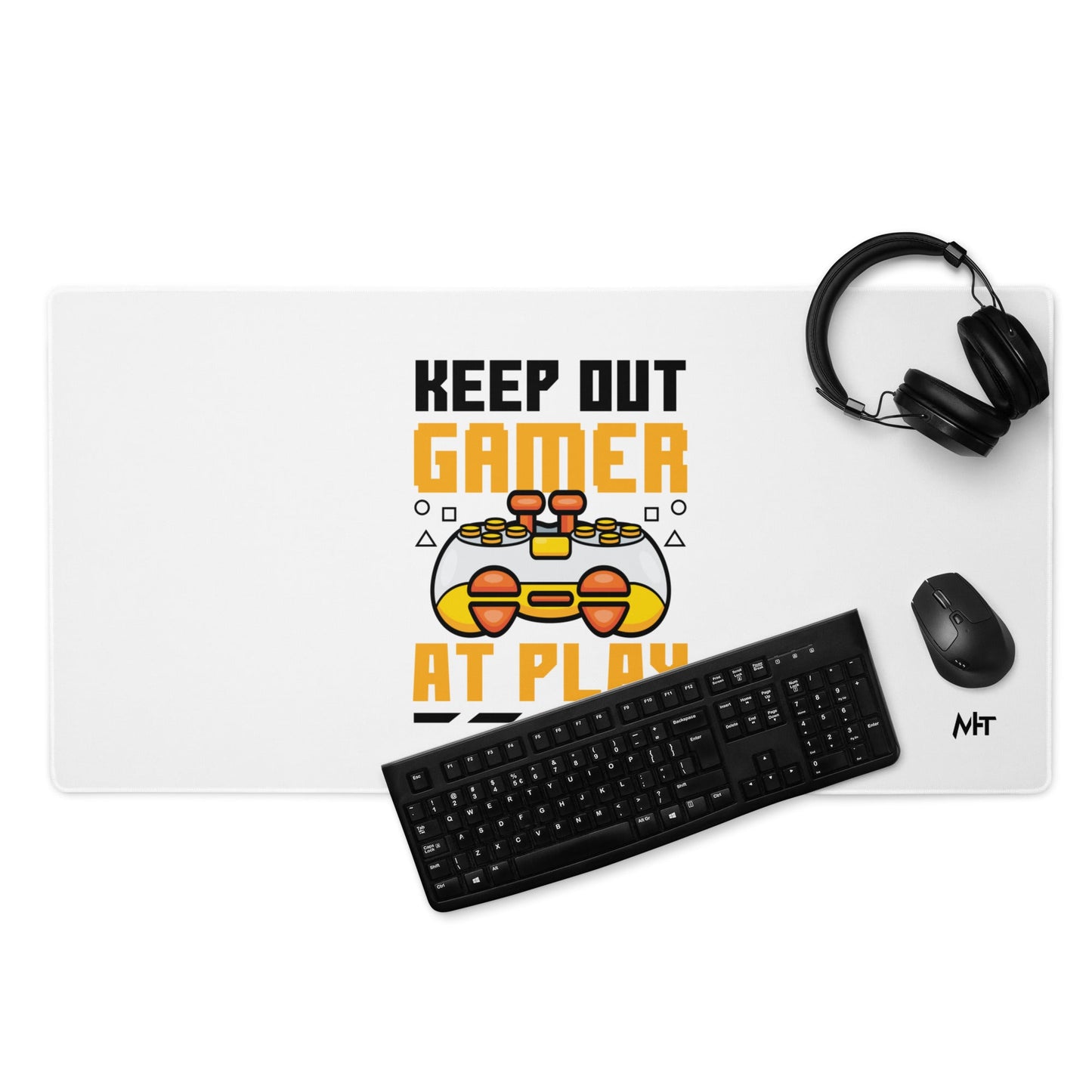 Keep Out Gamer At Play Rima 7 in Dark Text - Desk Mat by DarkByteGear