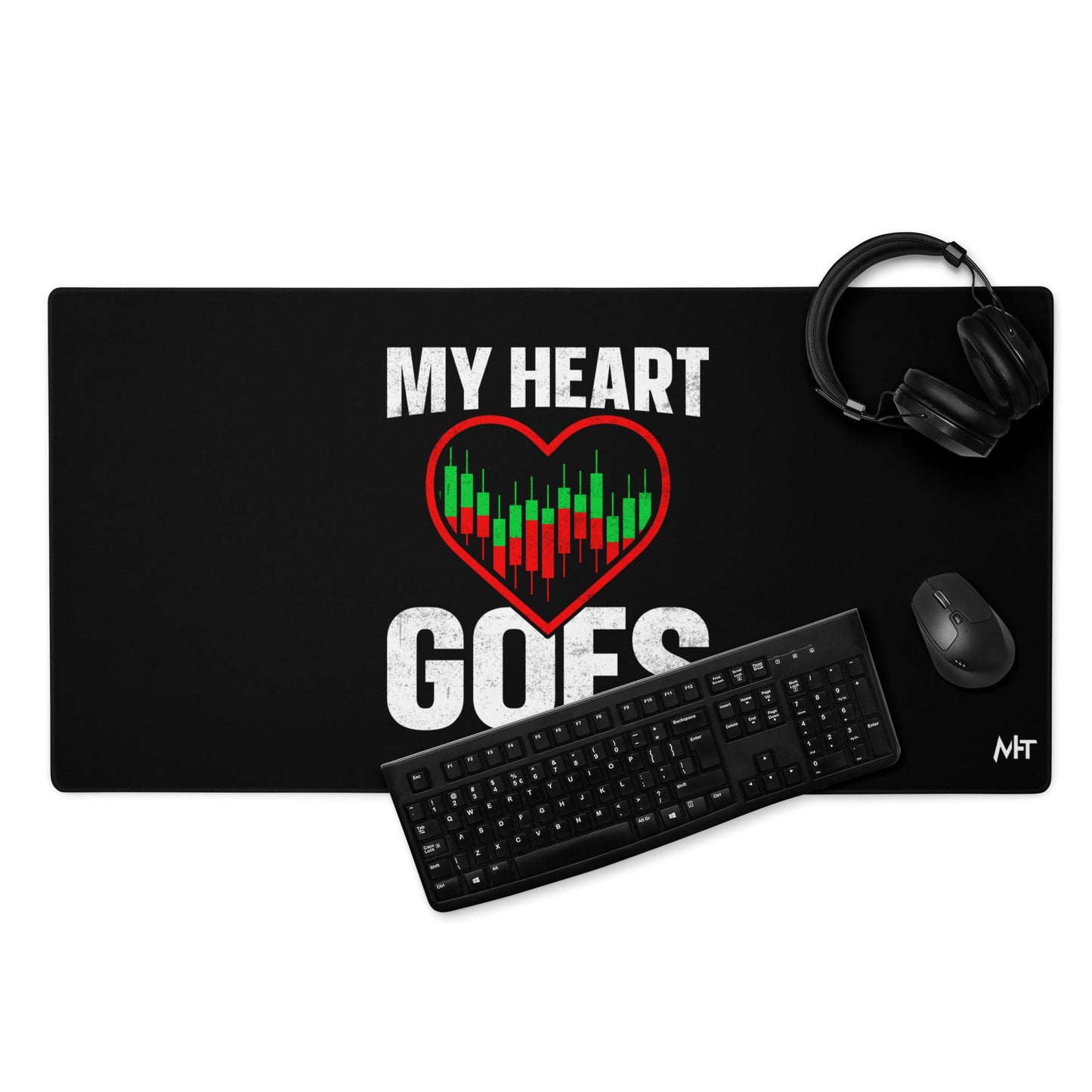 My Heart Goes - Desk Mat by DarkByteGear