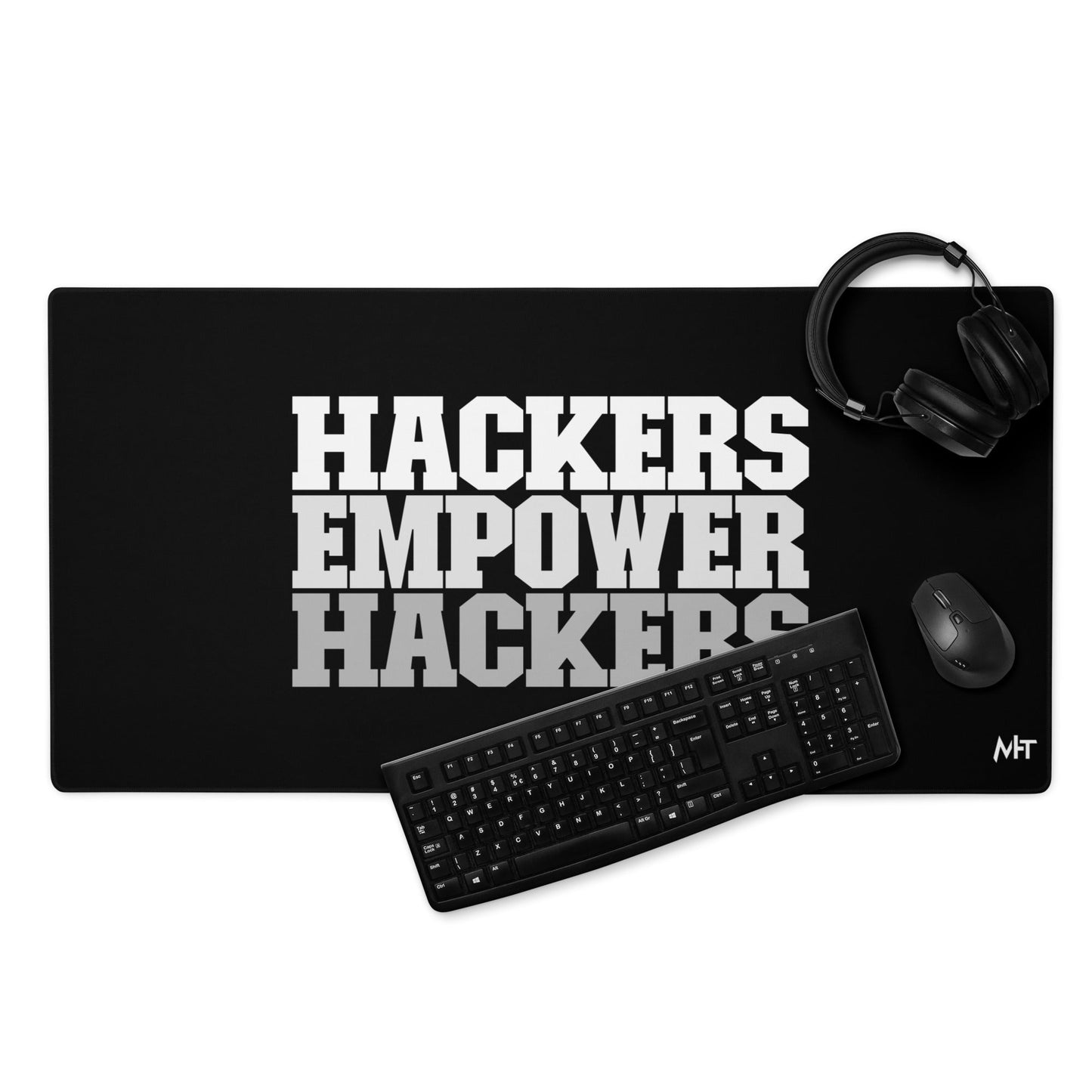 Hackers Empower Hackers V2 - Desk Mat by DarkByteGear