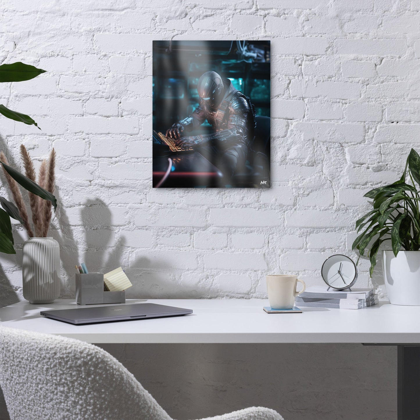 Born Cyber Warrior v1 - Metal prints by DarkByteGear