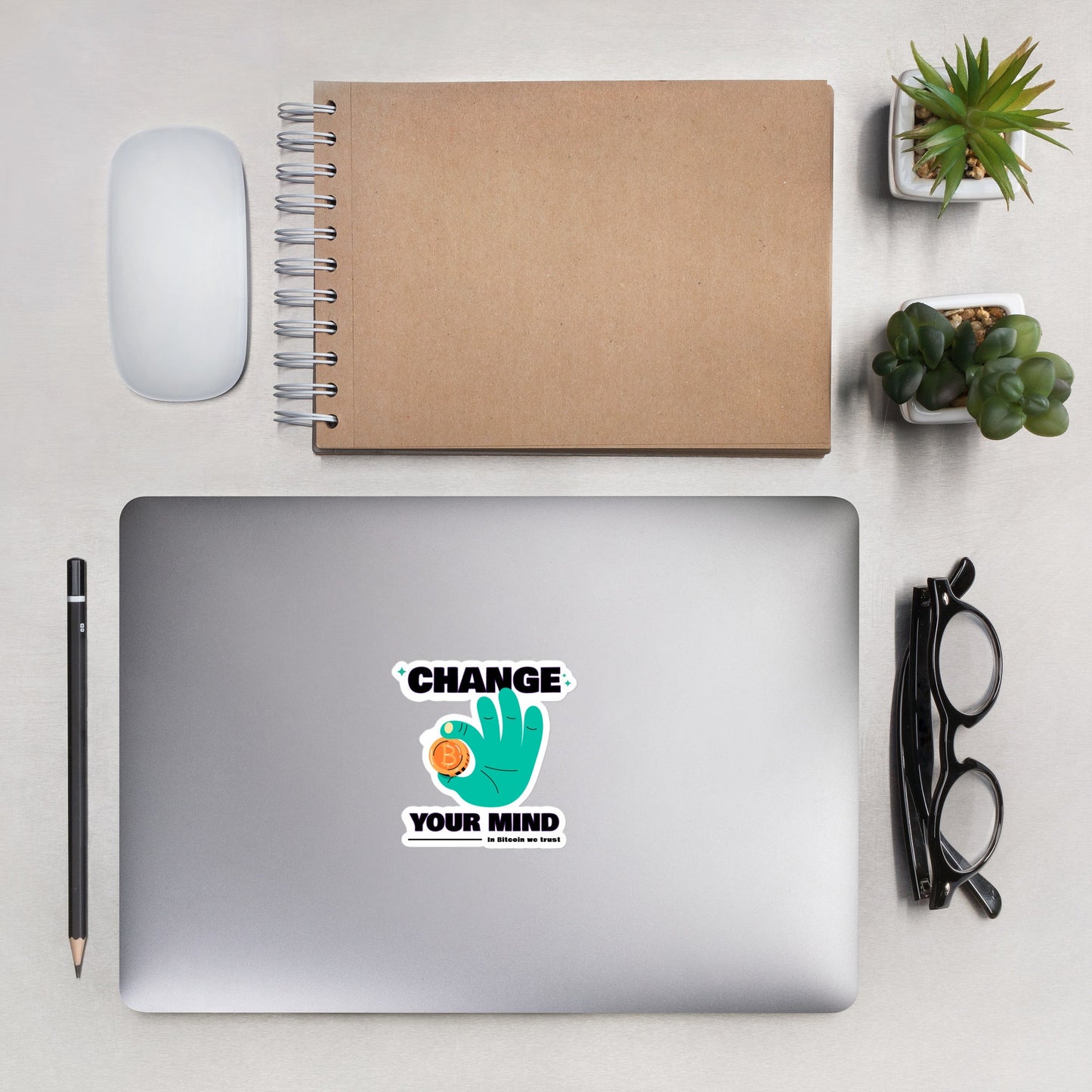 Change your mind in Bitcoin we Trust - Bubble-free stickers by DarkByteGear