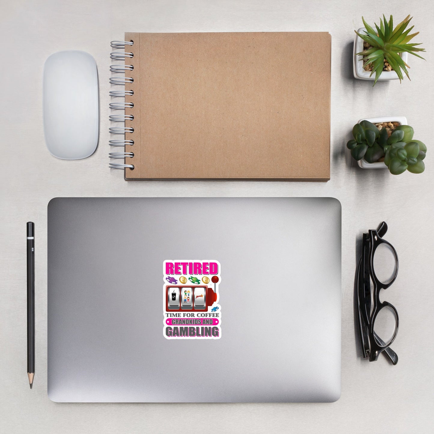 Retired: Time for Coffee, Grandkids and Gambling - Bubble-free stickers by DarkByteGear