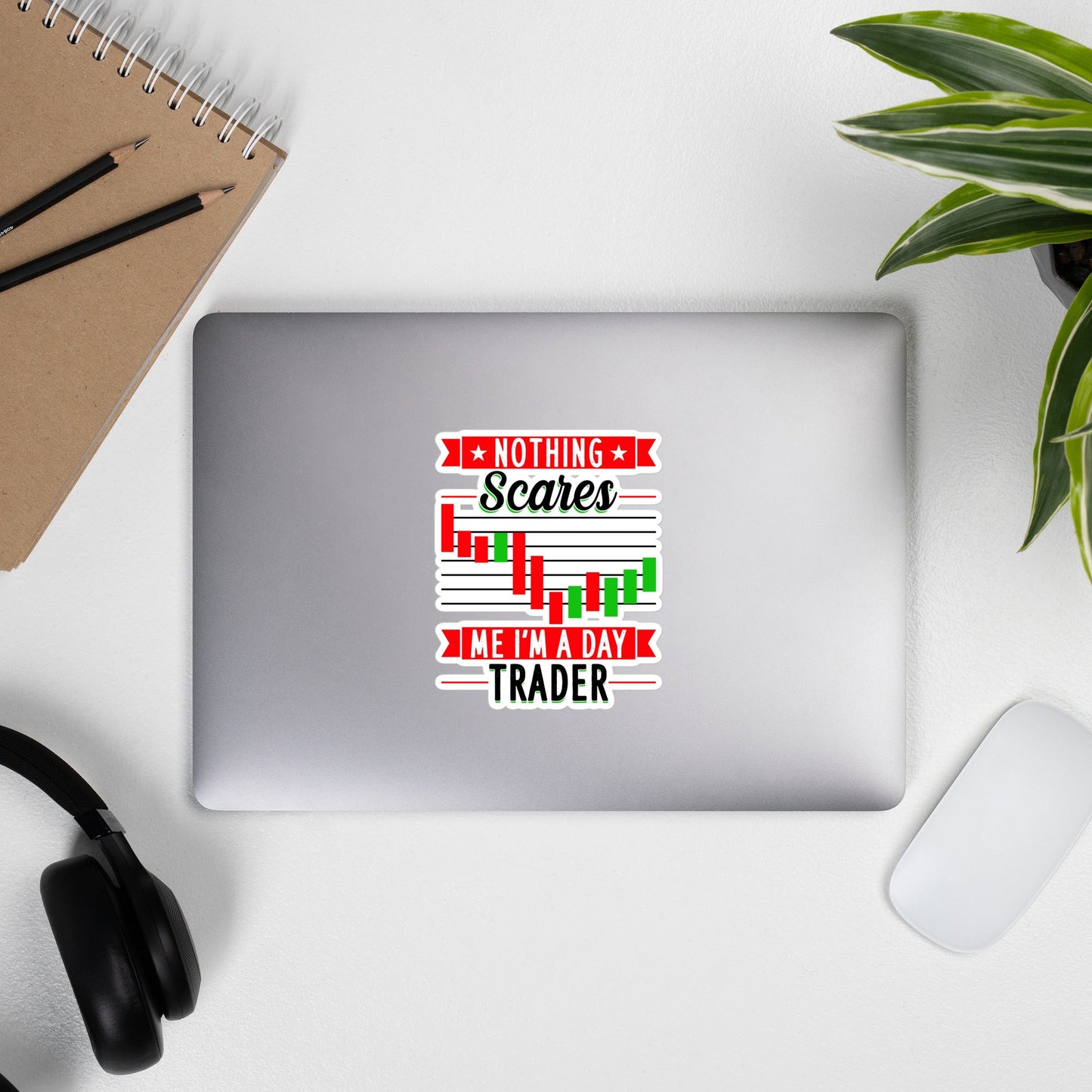 Nothing Scares me; I Am a Day Trader in Dark Text - Bubble-free stickers by DarkByteGear
