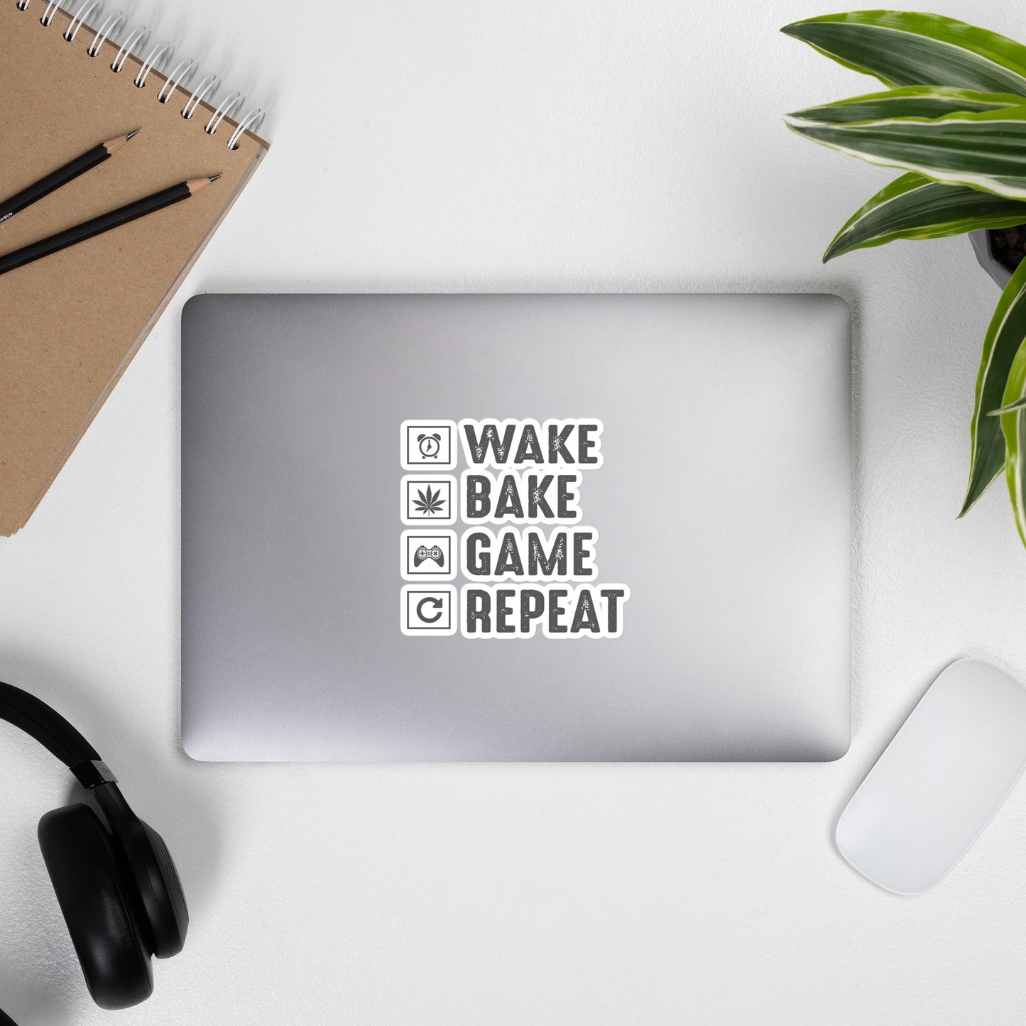 Wake, Bake, Game, Repeat Rima 13 - Bubble-free stickers by DarkByteGear