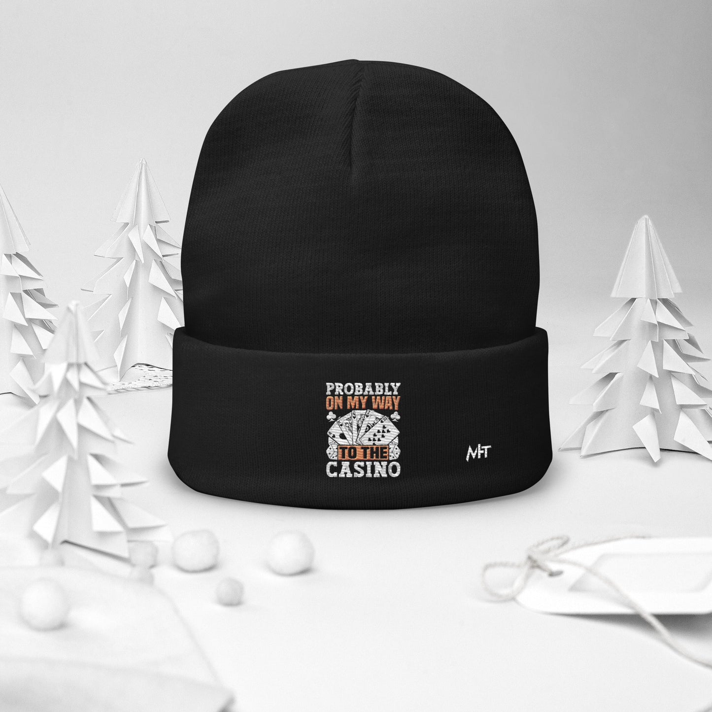 Probably, my way to the Casino - Embroidered Beanie by DarkByteGear