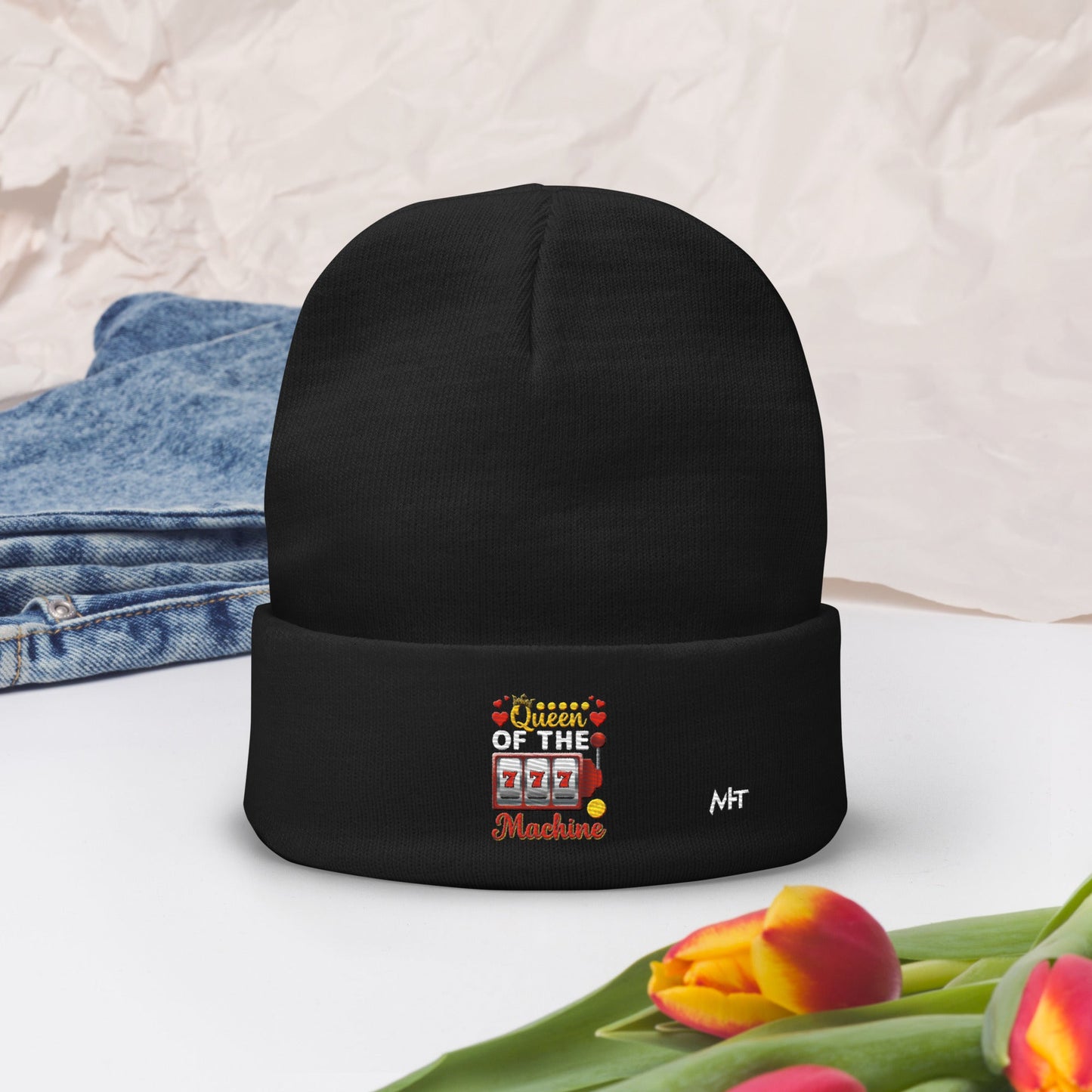 Queen of the Machine 777 - Embroidered Beanie by DarkByteGear