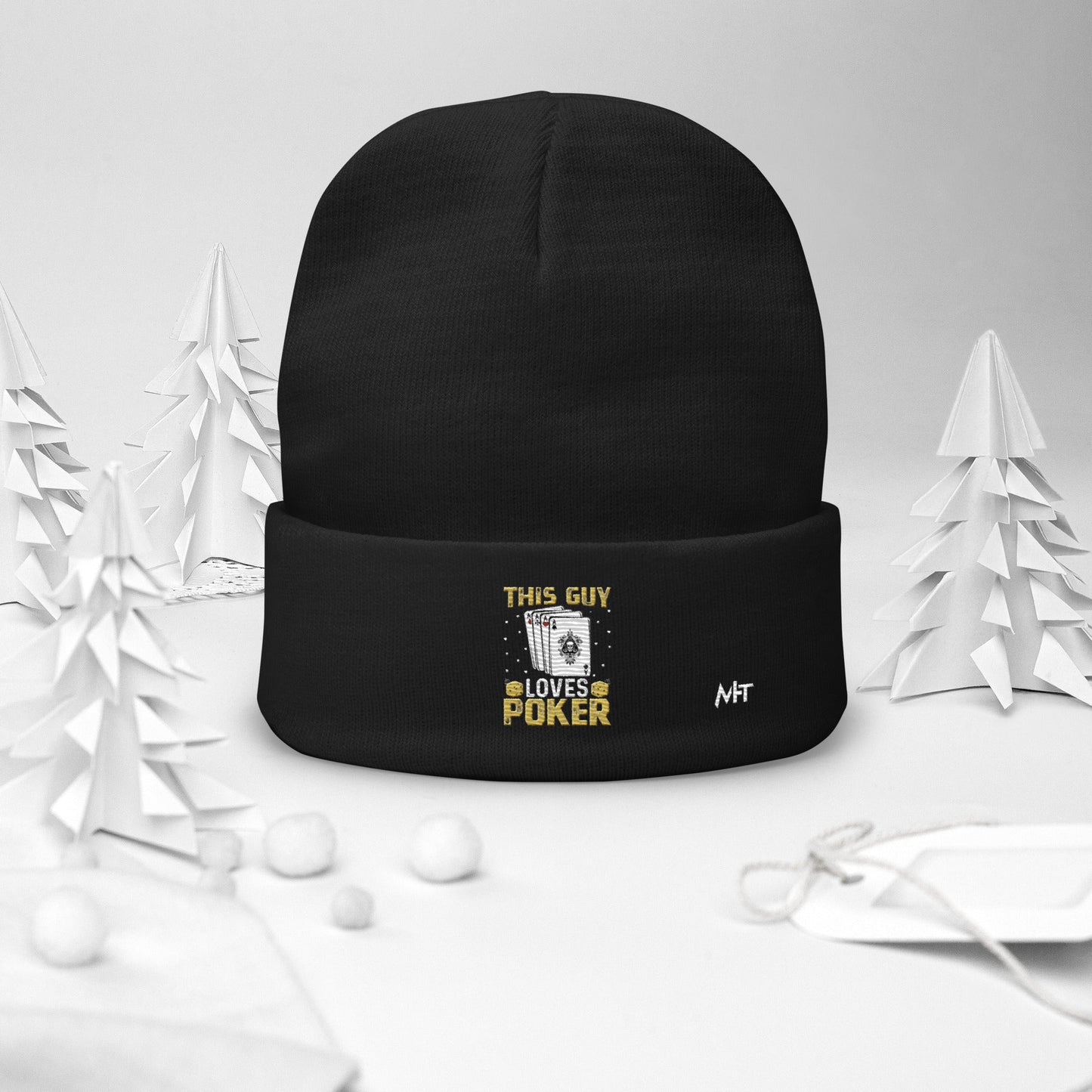 This Guy Loves Poker - Embroidered Beanie by DarkByteGear