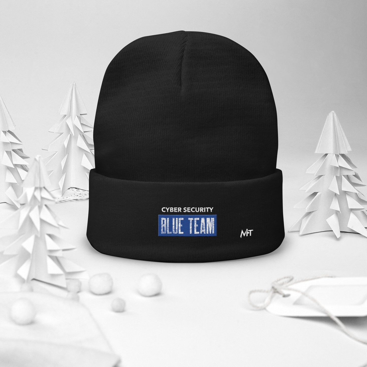 Cyber Security Blue Team V5 - Embroidered Beanie by DarkByteGear