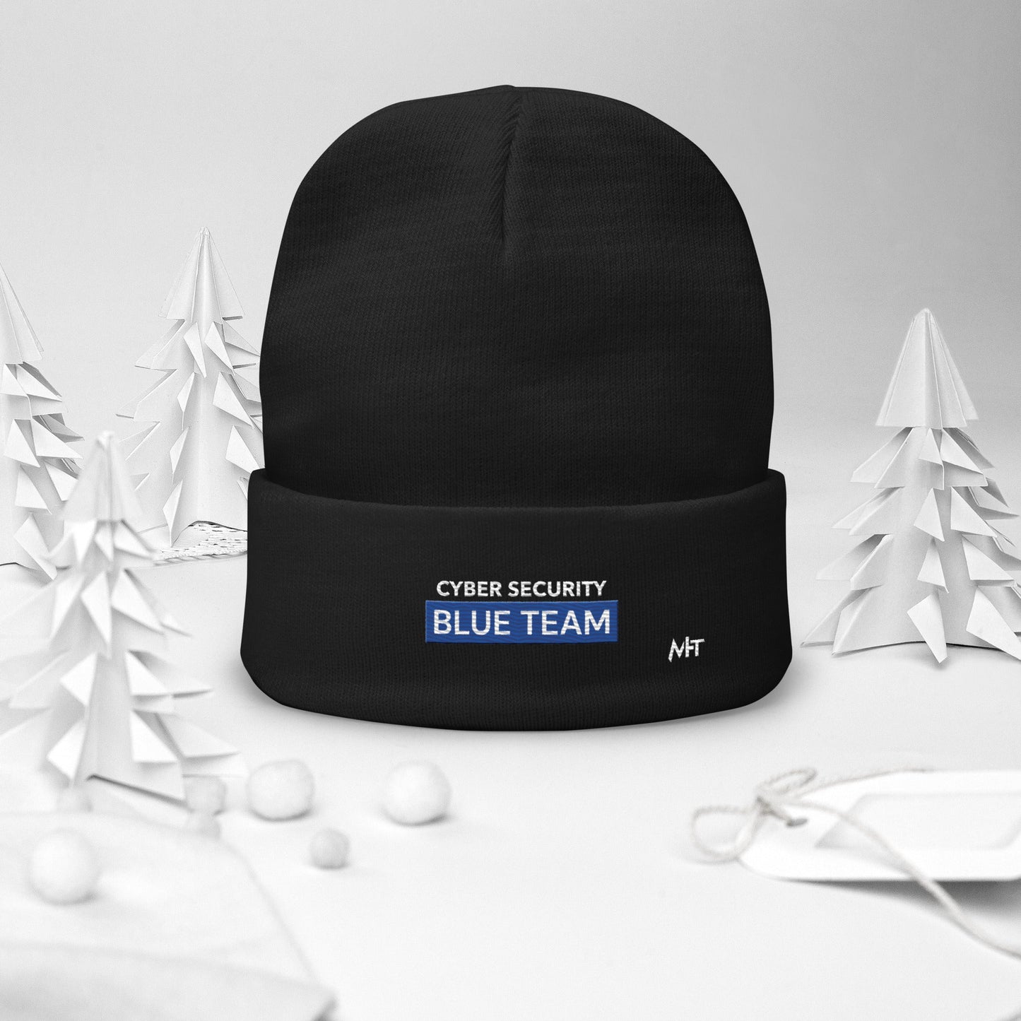Cyber Security Blue Team V7 - Embroidered Beanie by DarkByteGear
