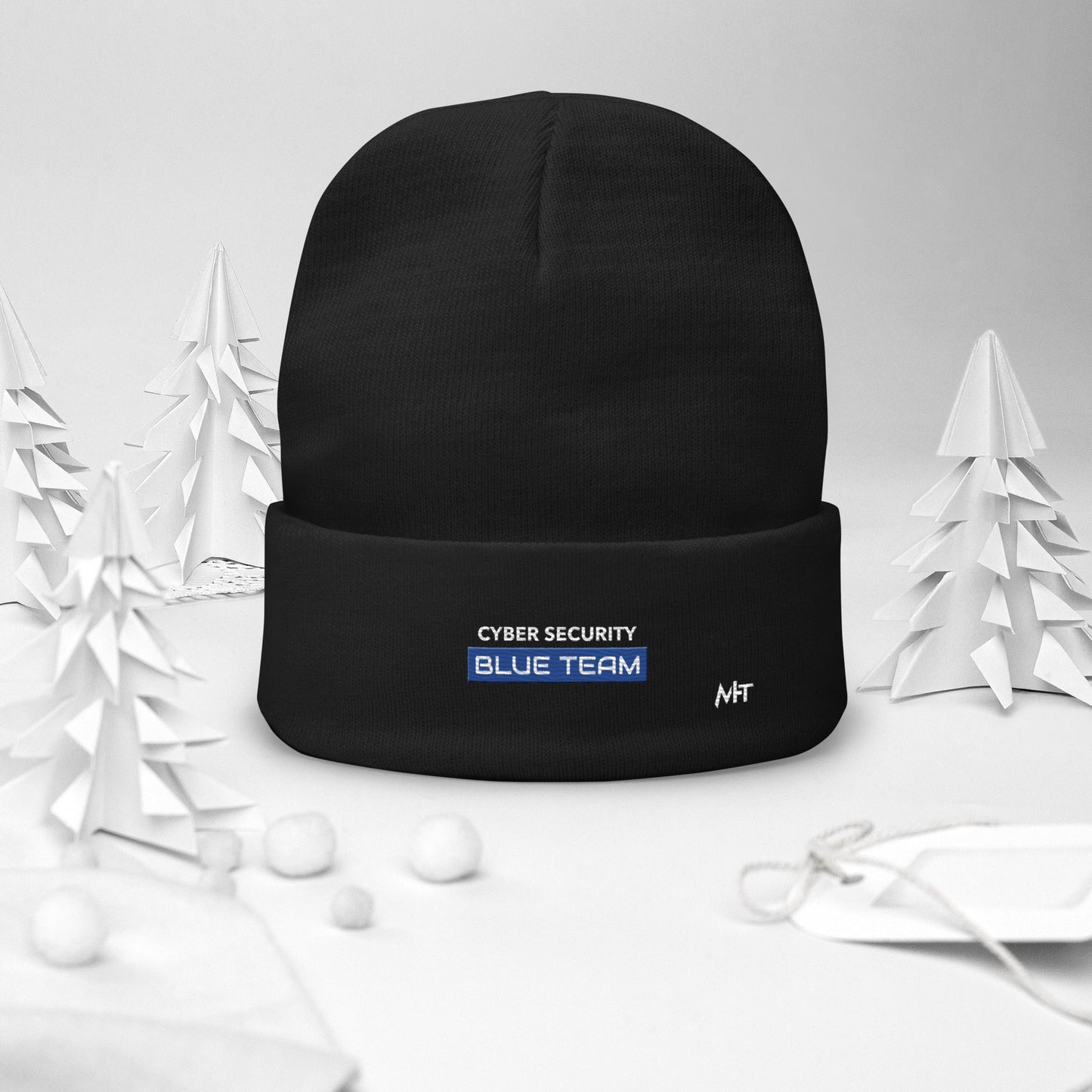 Cyber Security Blue Team V12 - Embroidered Beanie by DarkByteGear